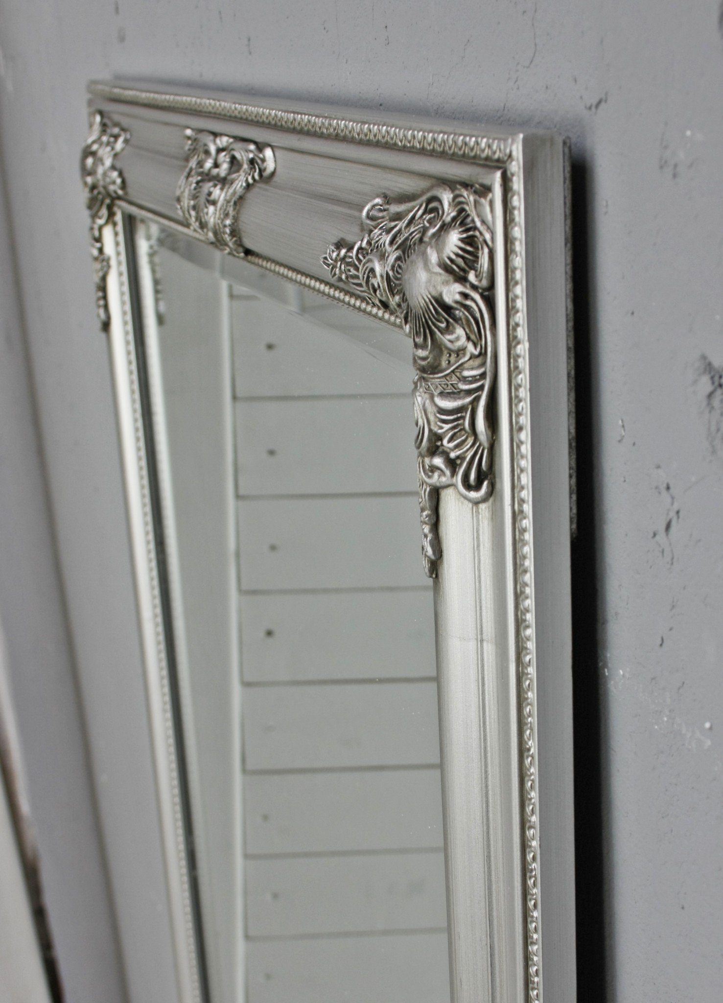 silber elbmöbel Wandspiegel Wohnstil Spiegel silber Eleganter Spiegel: 150cm, 150x60x7 barock Wandspiegel cm