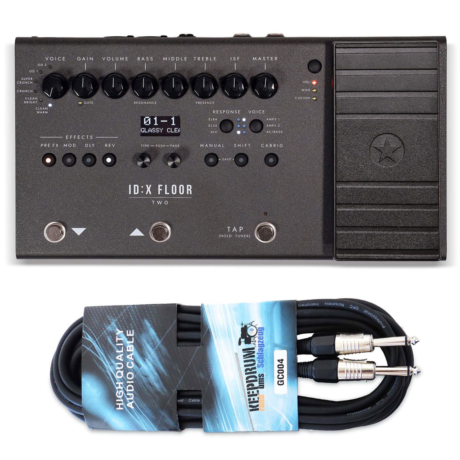 Blackstar E-Gitarre Blackstar Multi-Effektgerät IDX Floor Two mit Kabel, Multi-Effektgerät, 1-St., Multi-Effektgerät, Vorteils-Set mit Klinkenkabel