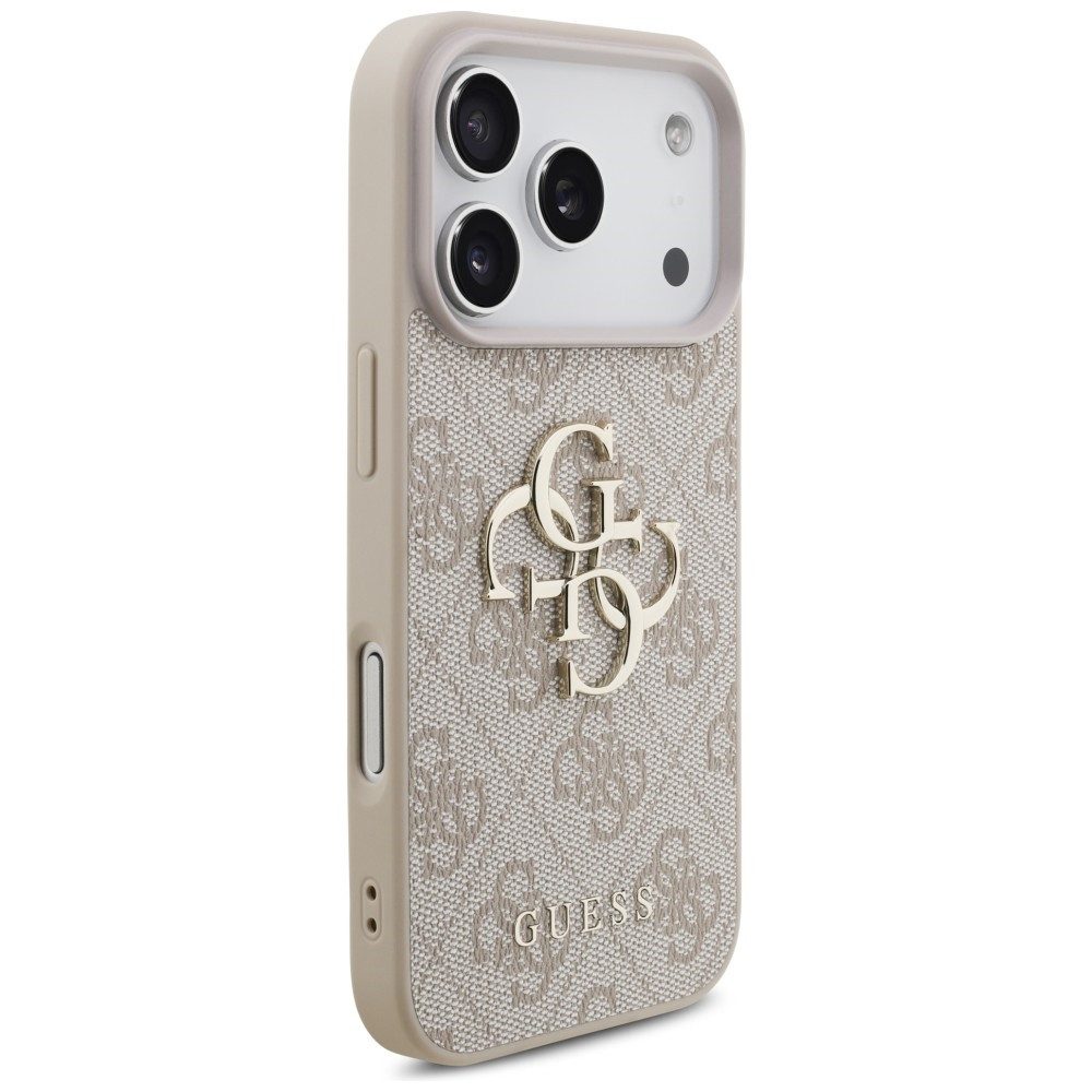 Guess Handyhülle iPhone 18 Pro Schutzhülle Kunstleder Case Big Logo Metall 6,3 Zoll, Kantenschutz – Bild 4 von 5
