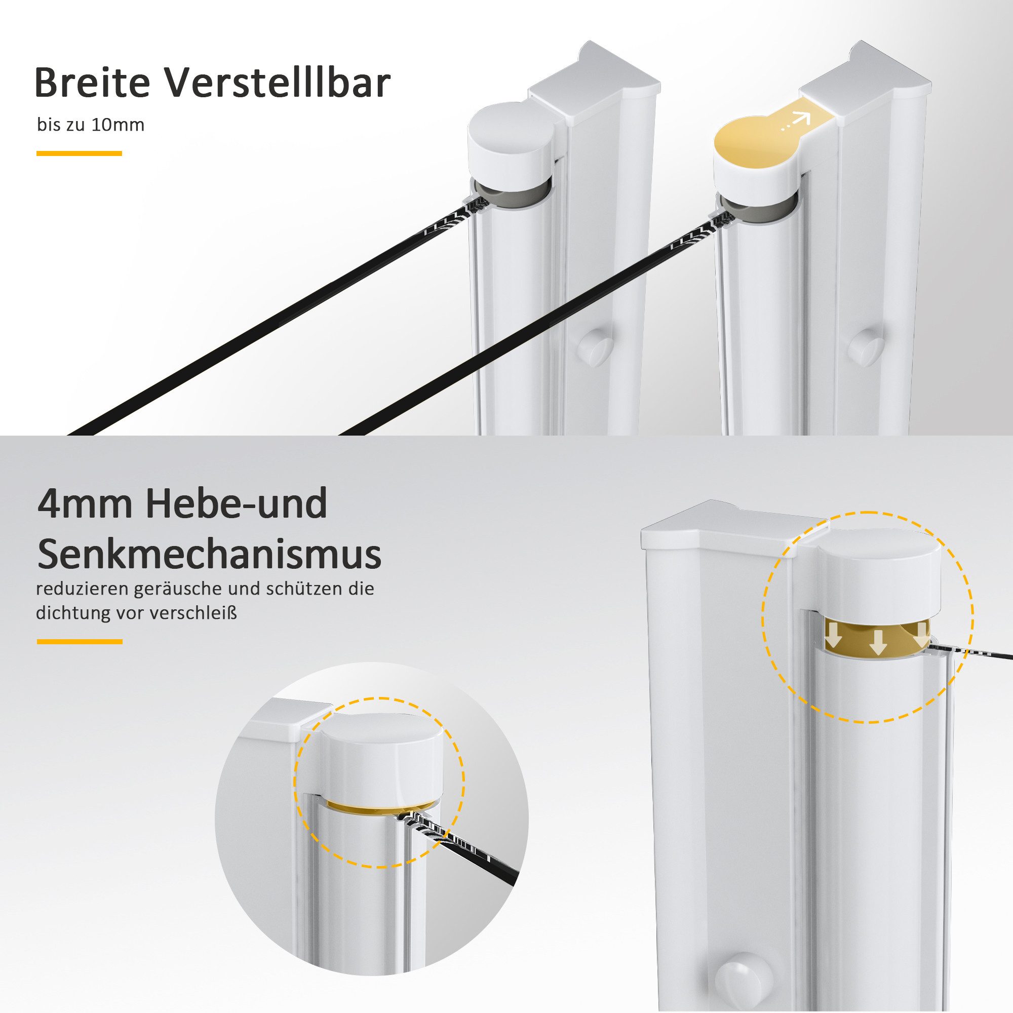 Weiß-Profil+Schwarz Gestreift