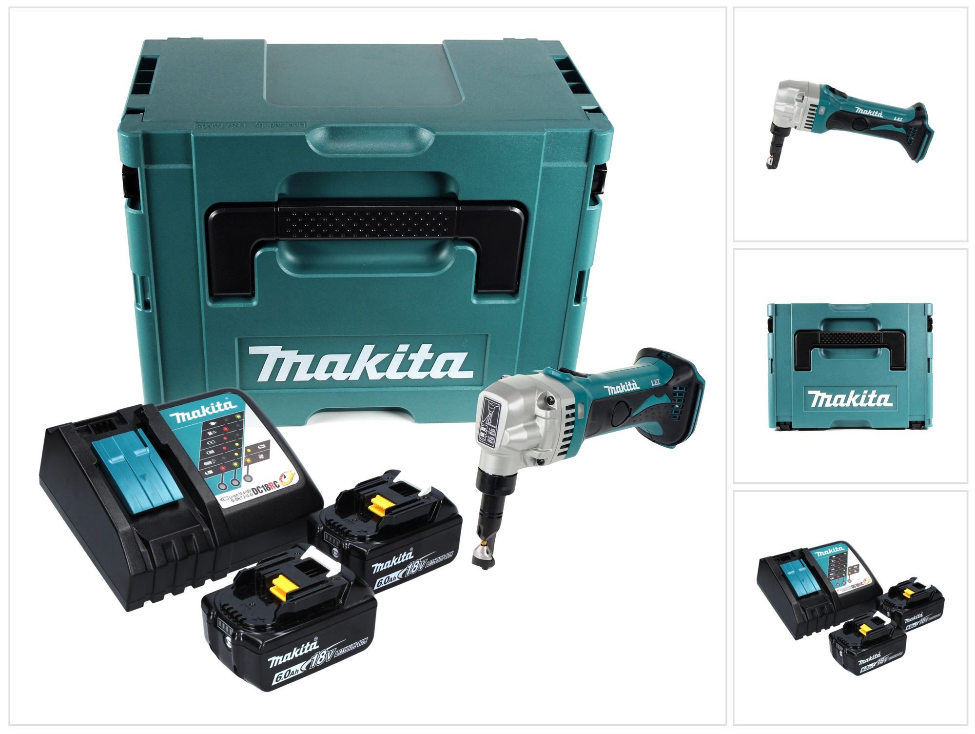 Makita Зубастик DJN 161 RGJ Akku Зубастикschere 18 V + 2x Akku 6,0 Ah + Ladegerät + Ma