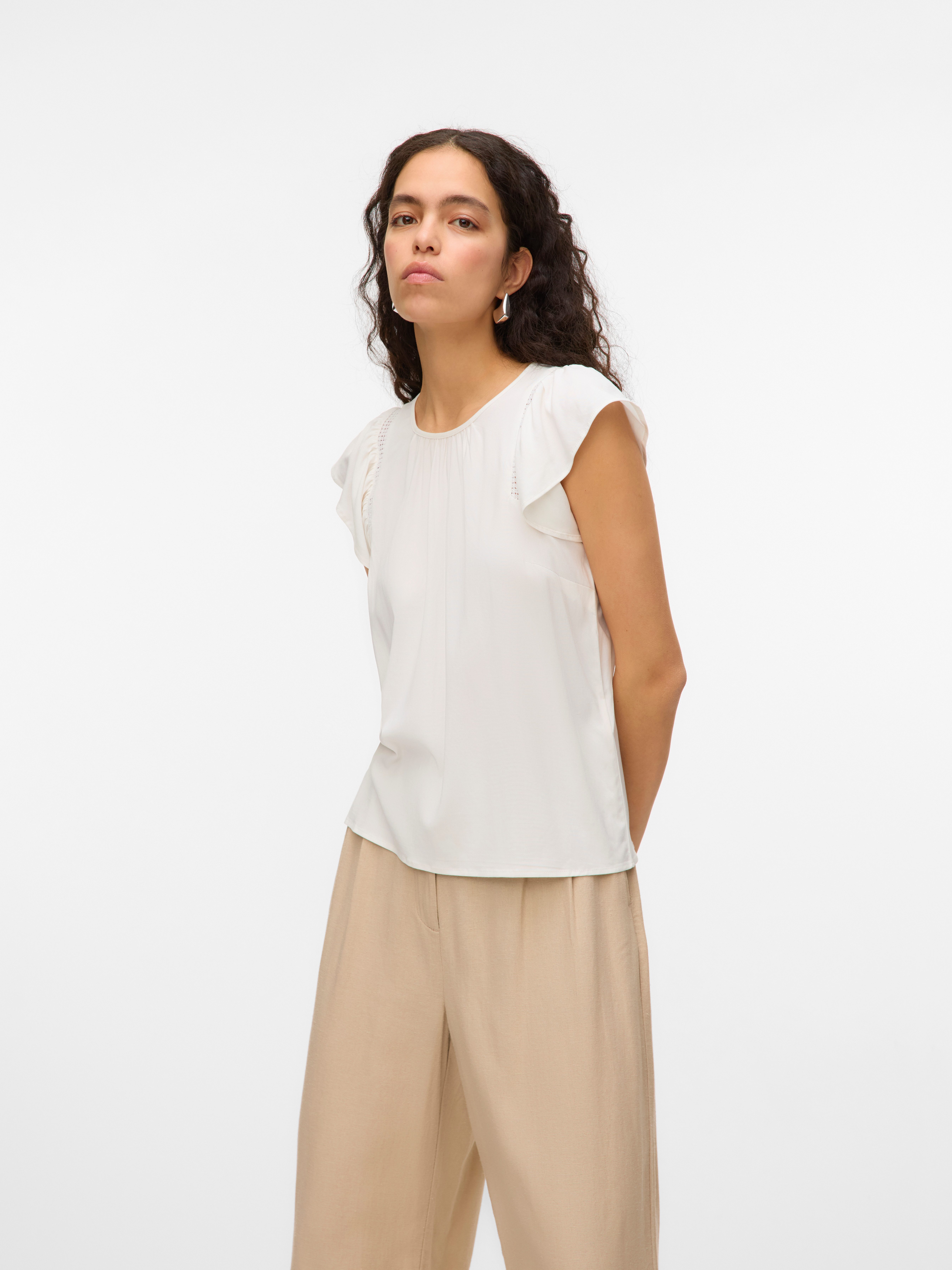 Vero Moda Kurzarmbluse VMBELLA SS LACE TOP WVN GA NOOS günstig online kaufen