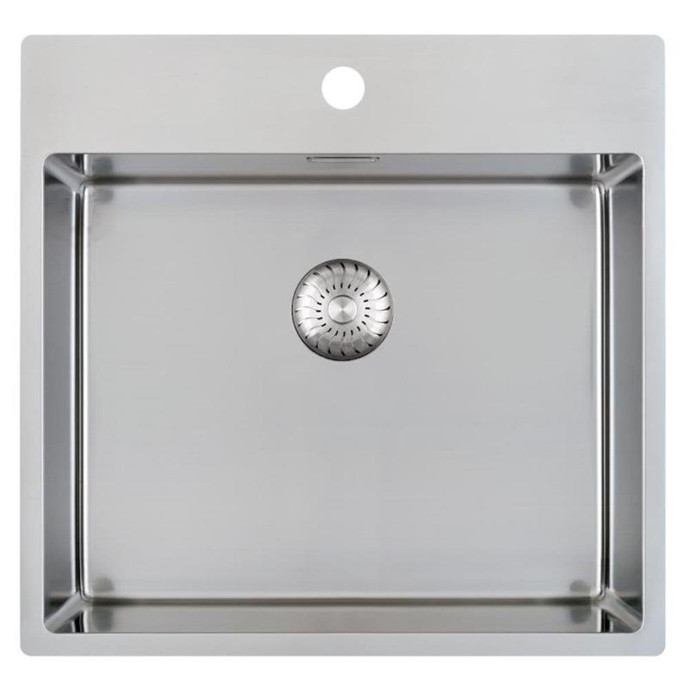 CARESSI Edelstahlspüle Caressi Einbauspüle Basic Line CABLPP50KR10 54 x 52 cm Edelstahl, 0/0 cm