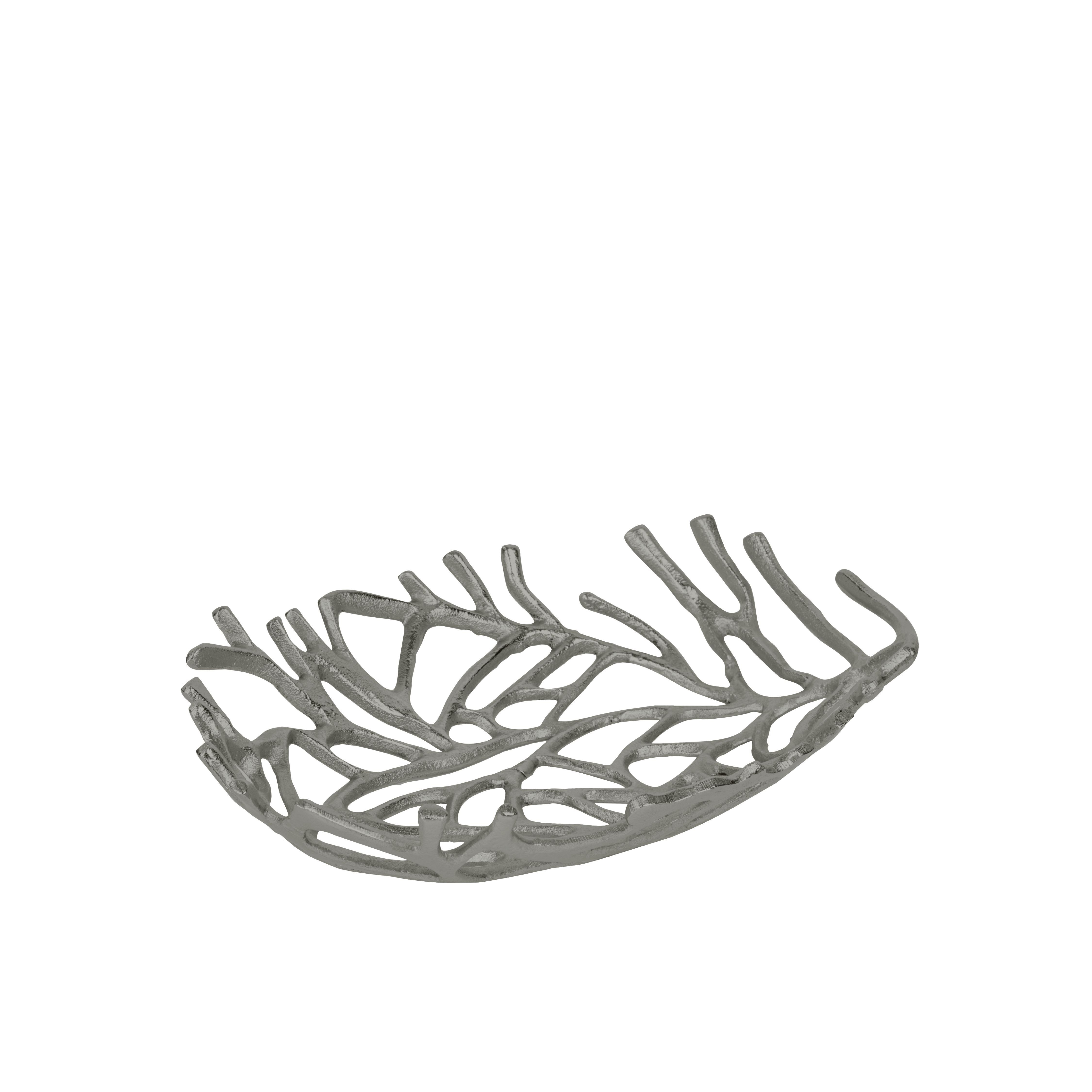 Dekoschale Corrie Schale flach, oval, Aluminium graphit H 9