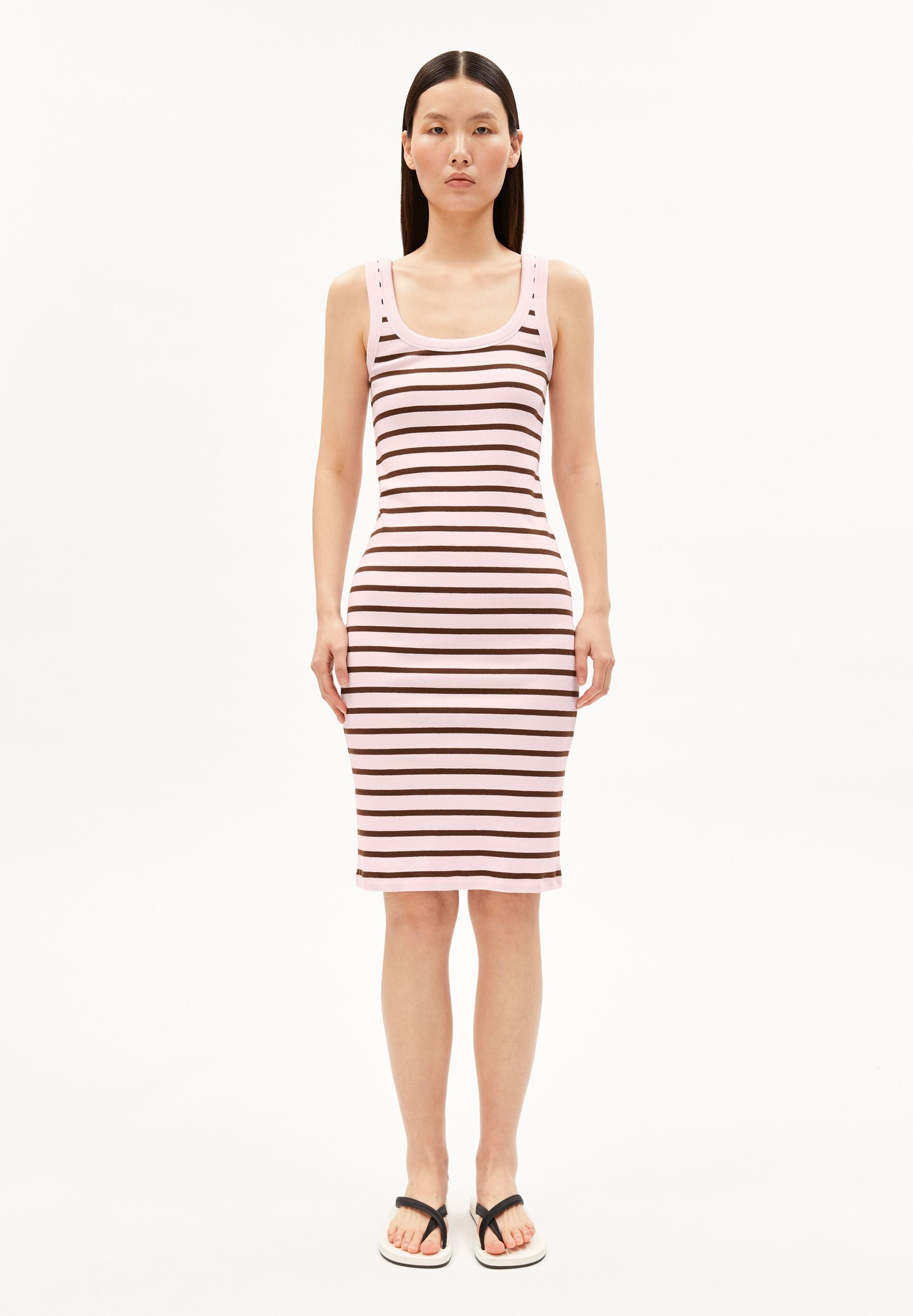 Armedangels Jerseykleid RIB STRIPE Bio-Baumwoll Mix (Fitted) Bio-Baumwoll Mix