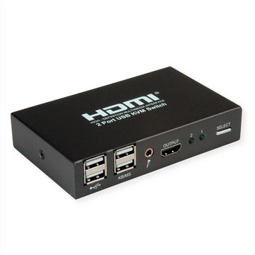 ROLINE KVM Switch, HDMI 4K, USB, 1 User - 2 PC Computer-Adapter