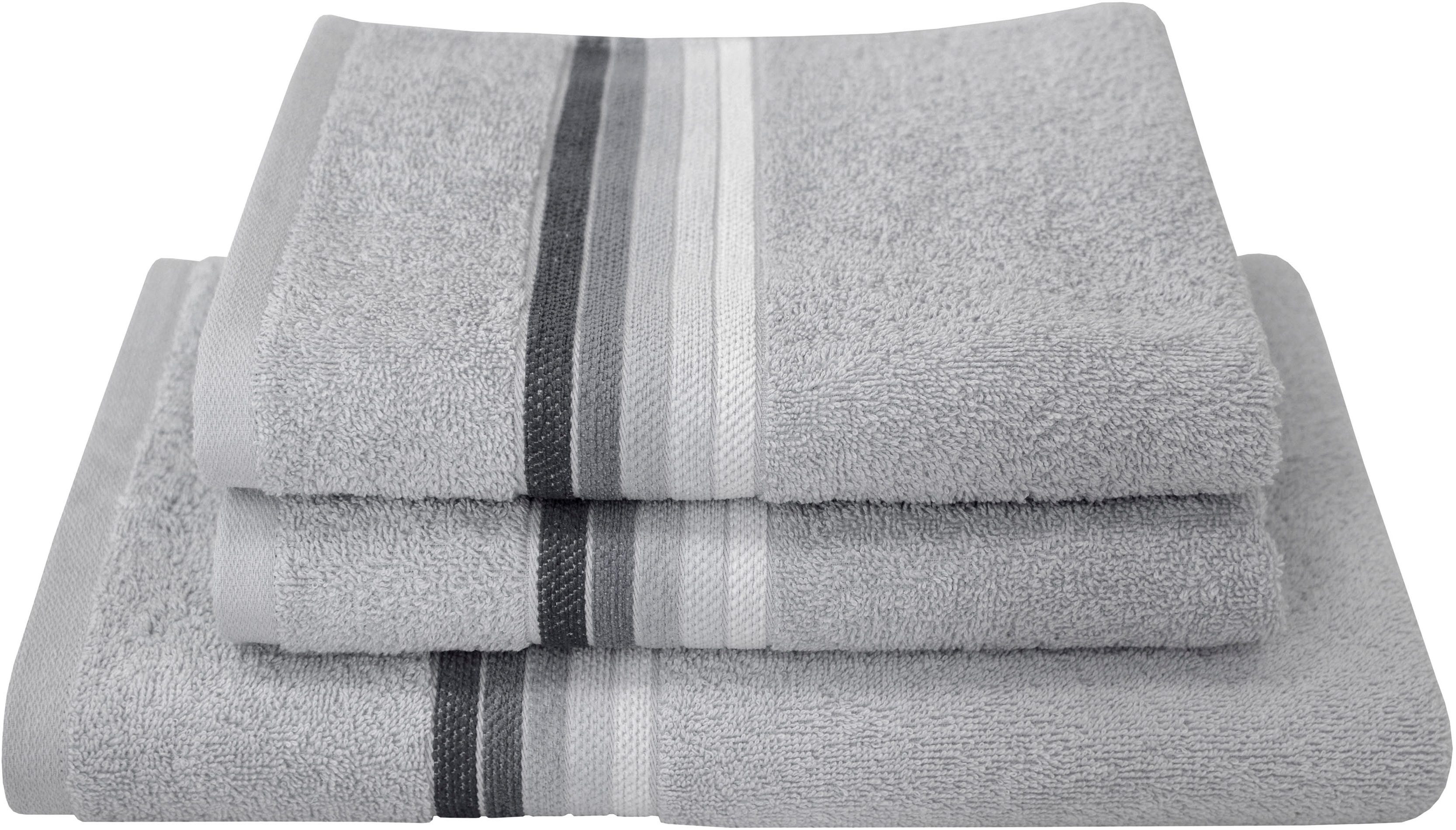 Dyckhoff Handtuch Set Chenille, Frottier (Set, 3-St), Set beinhaltet: 2x Handtuch (50x100cm) und 1x Duschtuch (70x140cm)