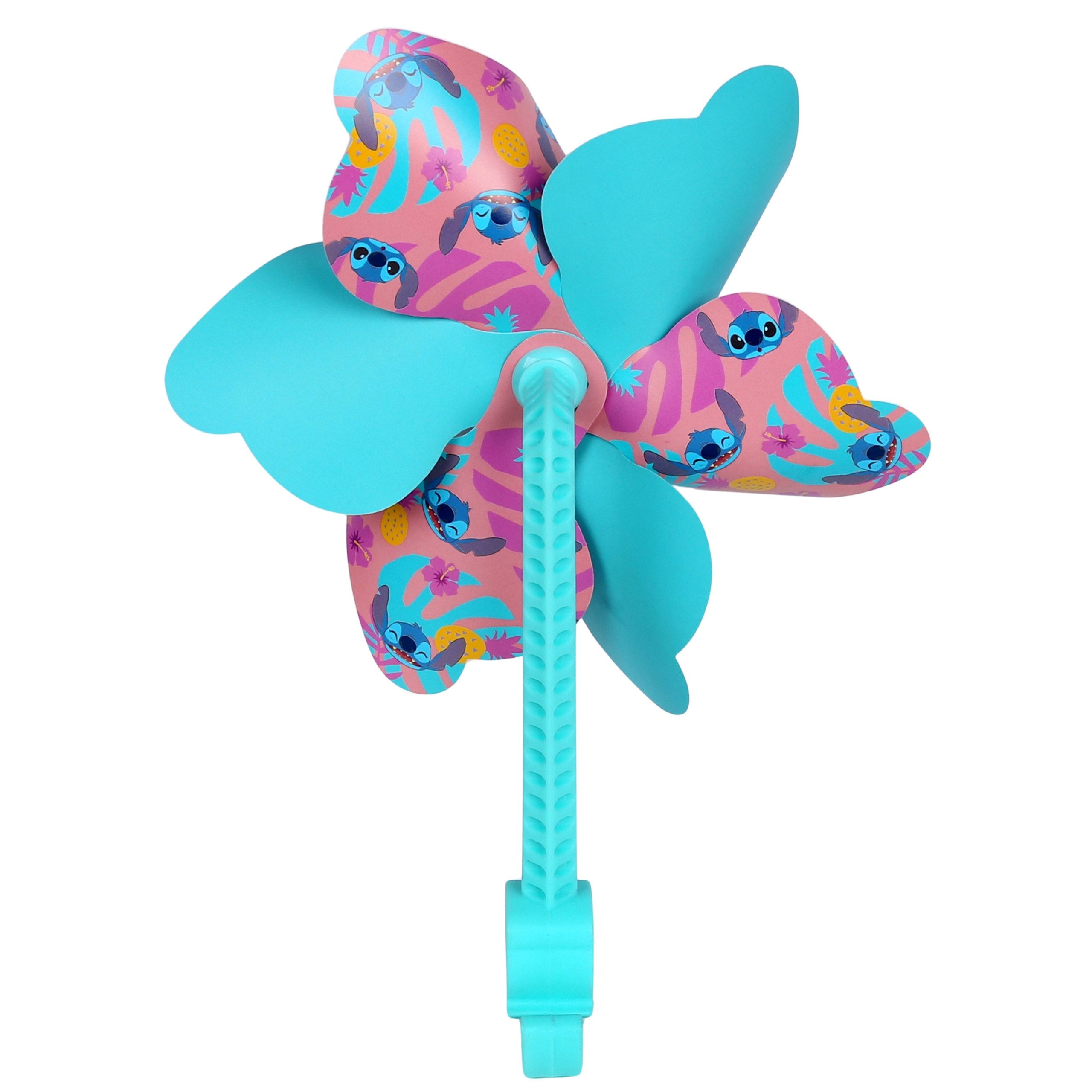 Disney Kinderfahrradhelm DISNEY Stitch Bunter Lenker-Windrad für Kinder-Fahrräder, Roller