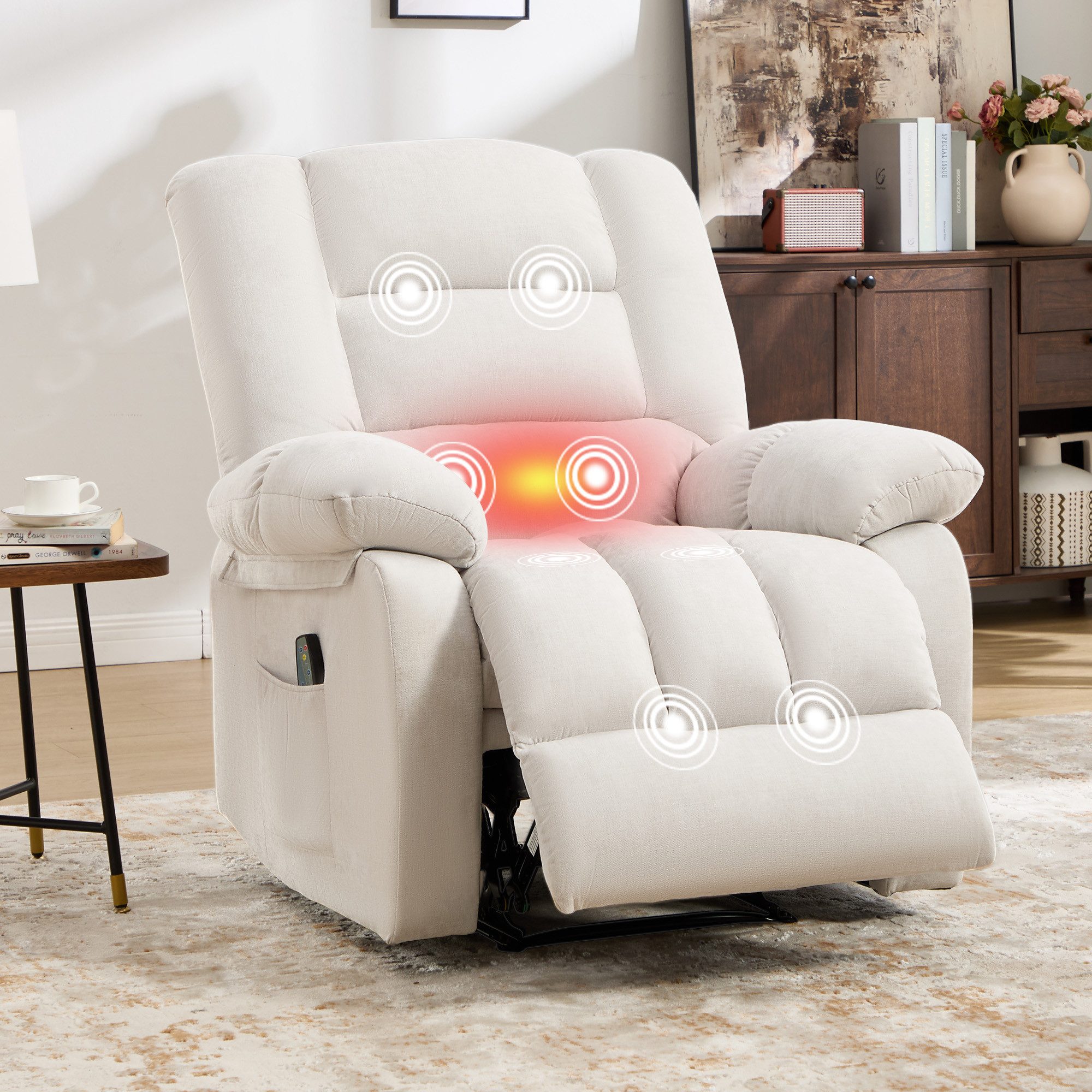 CANMOV Massagesessel verstellbarer Relaxsessel, mit Massagefunktion und Wärmefunktion