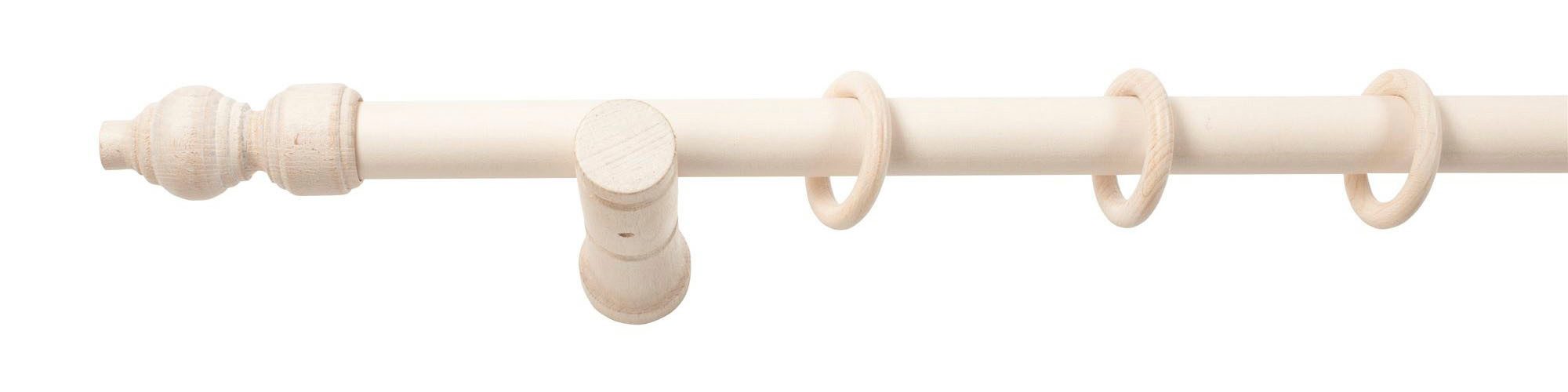 SN DECO GROUP Gardinenstange Filigrano, 1-läufig, Fixmaß, mit Bohren, verschraubt, Holzwerkstoff, 28 mm, Holz, verschiedene Längen und Farben, Komplettset