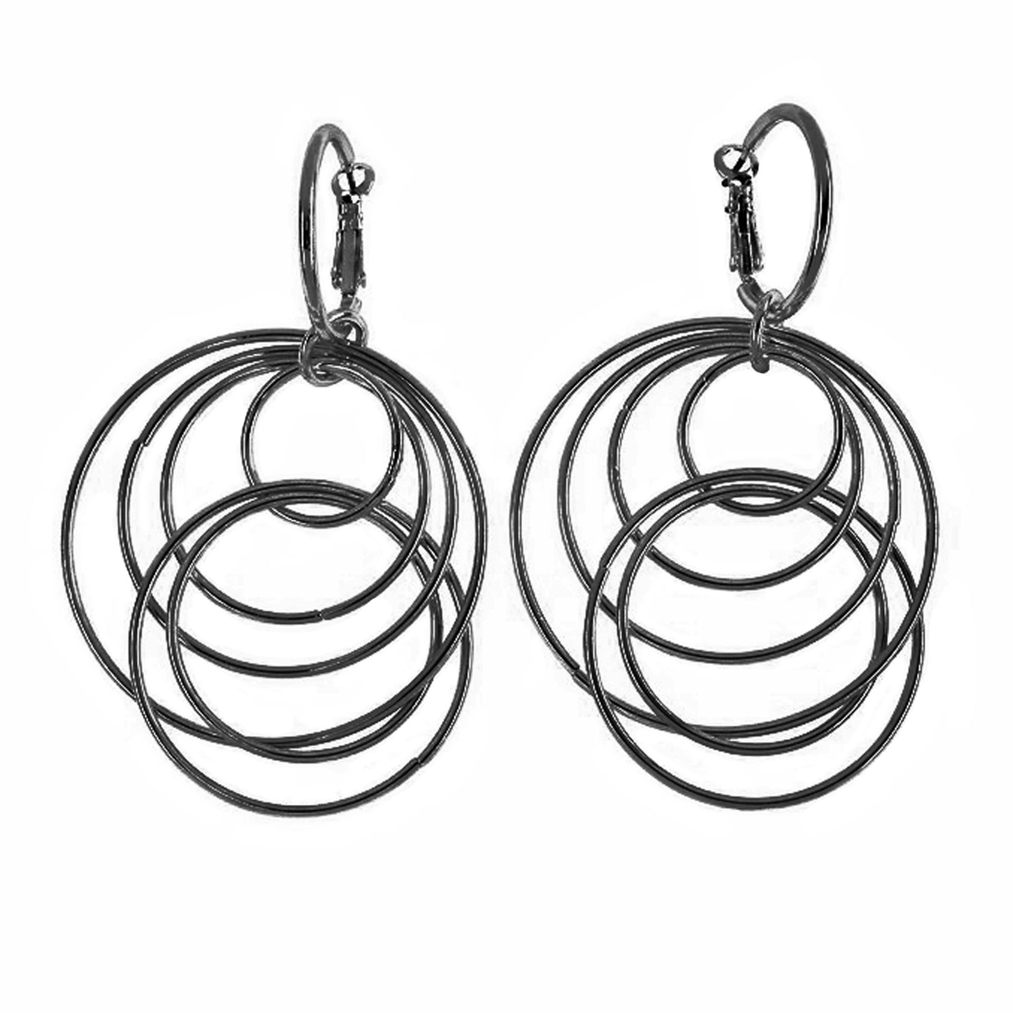 Steuer Paar Ohrhänger Metall Glänzend geschwärzt