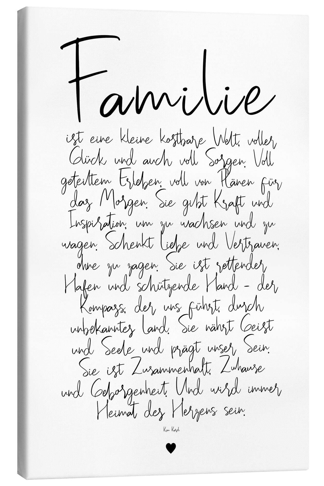 Posterlounge Wandbild Familie - ein Gedicht, Ohkimiko, erhältlich als Poster, Leinwandbild, Wandsticker oder Acrylglasbild