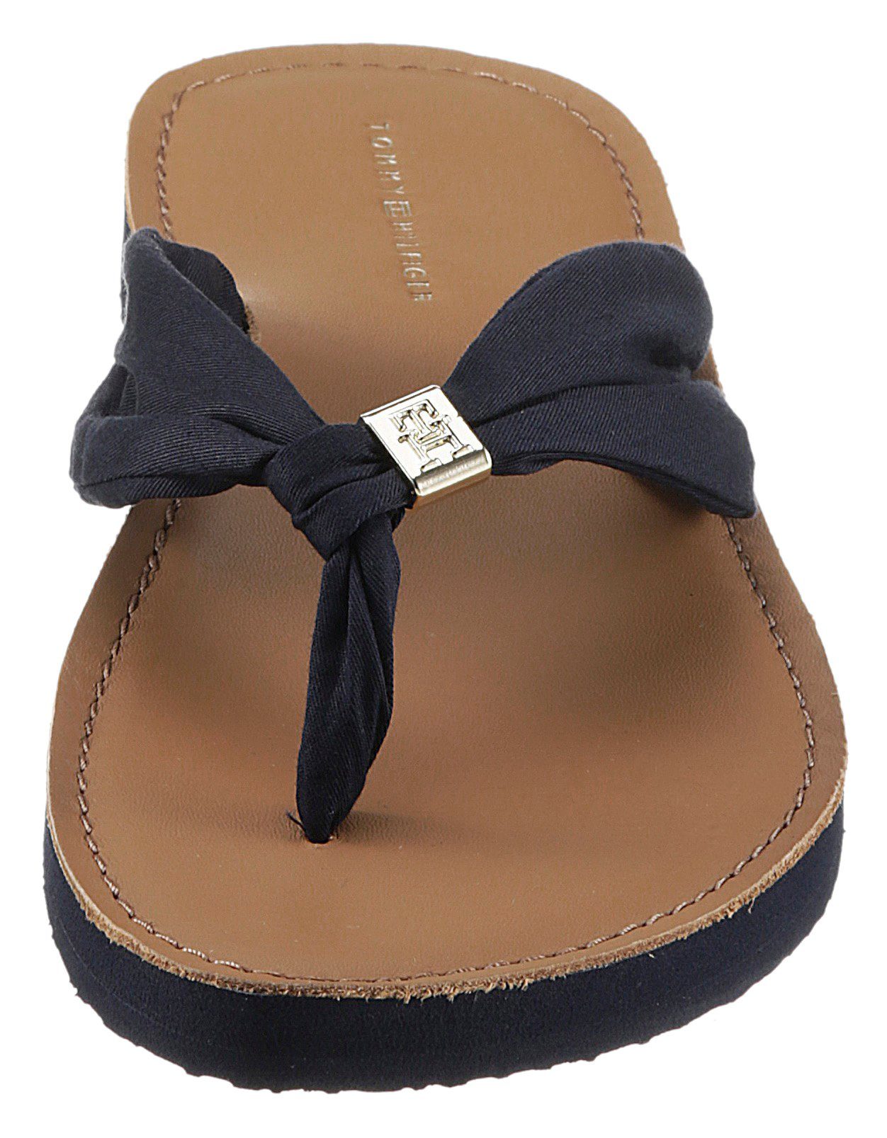 Tommy Hilfiger TH ELEVATED BEACH SANDAL Zehentrenner, Sommerschuh, Bequemschuh, Flats, Schlappen mit TH-Schmuckelement