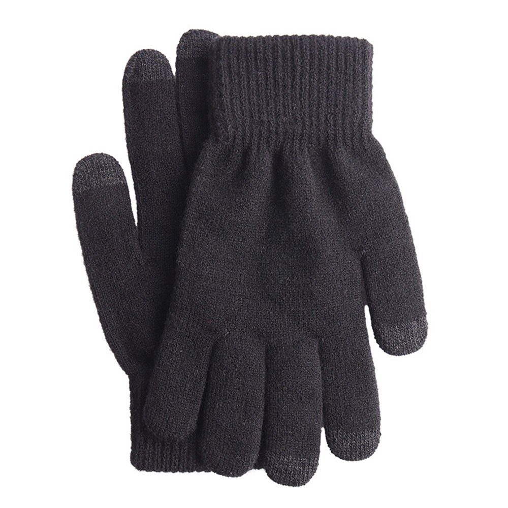 Touchscreen, Damen Winter Schwarz(stil1) Handschuhe Herren Strickhandschuhe Thermo Strickhandschuhe GelldG