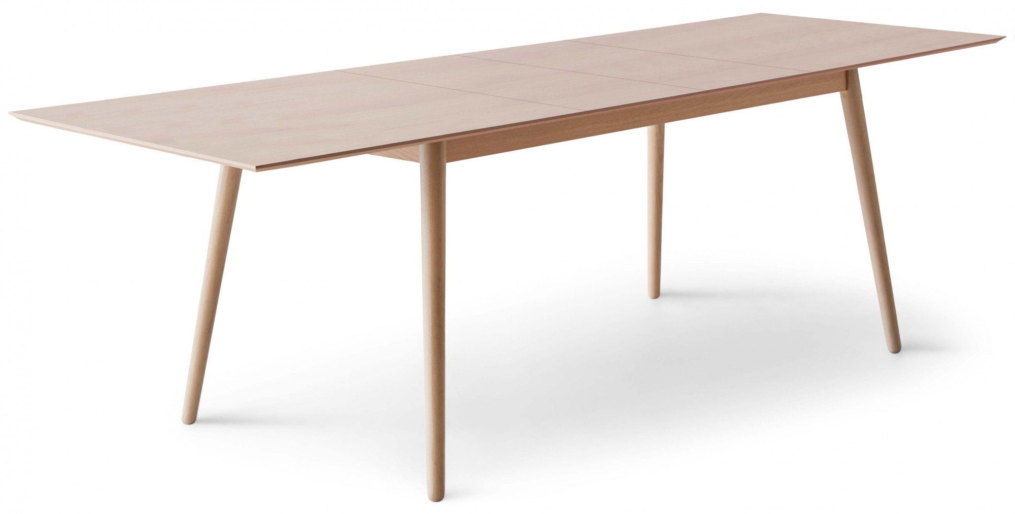 Hammel Furniture Esstisch Meza Designtisch mit Auszugsfunktion und 2 Einlegeplatten (1-St), rechteckige Tischplatte MDF, Esche Massivholzgestell