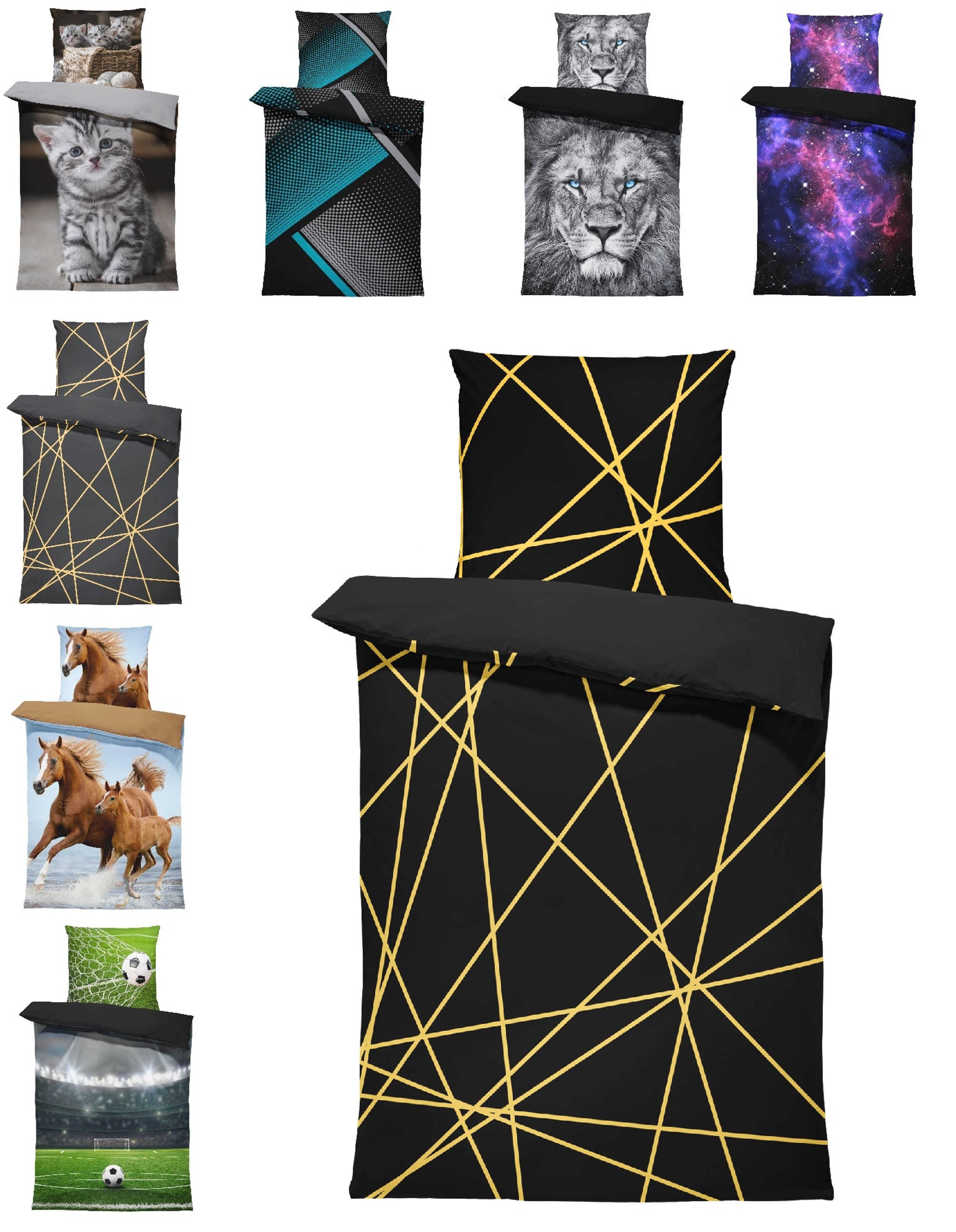 One Home Bettwäsche Fotodruck, Mikrofaser, 4 teilig, Geometrisch Grafisch M günstig online kaufen