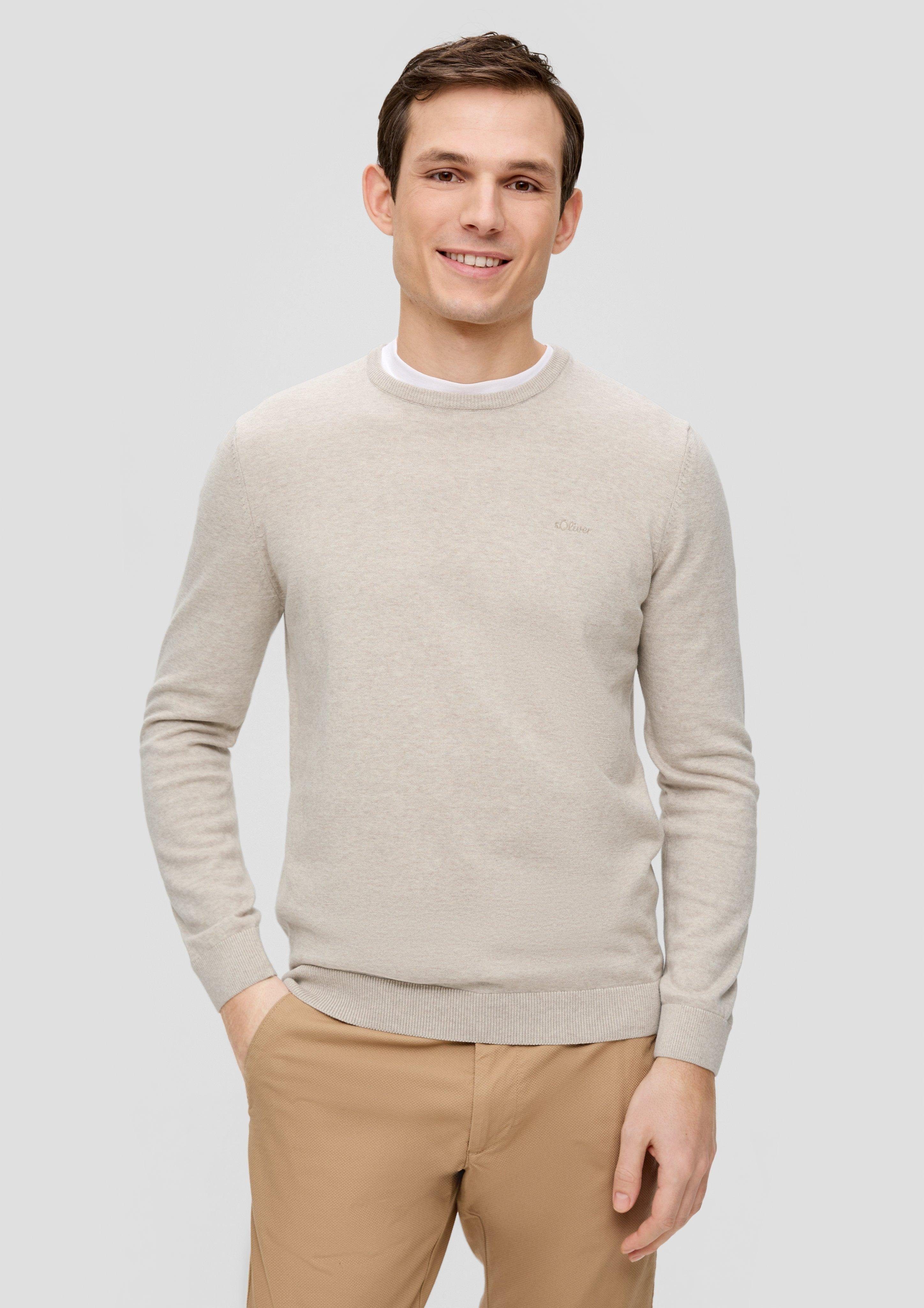 Strickpullover Strickpullover mit Logo-Stickerei