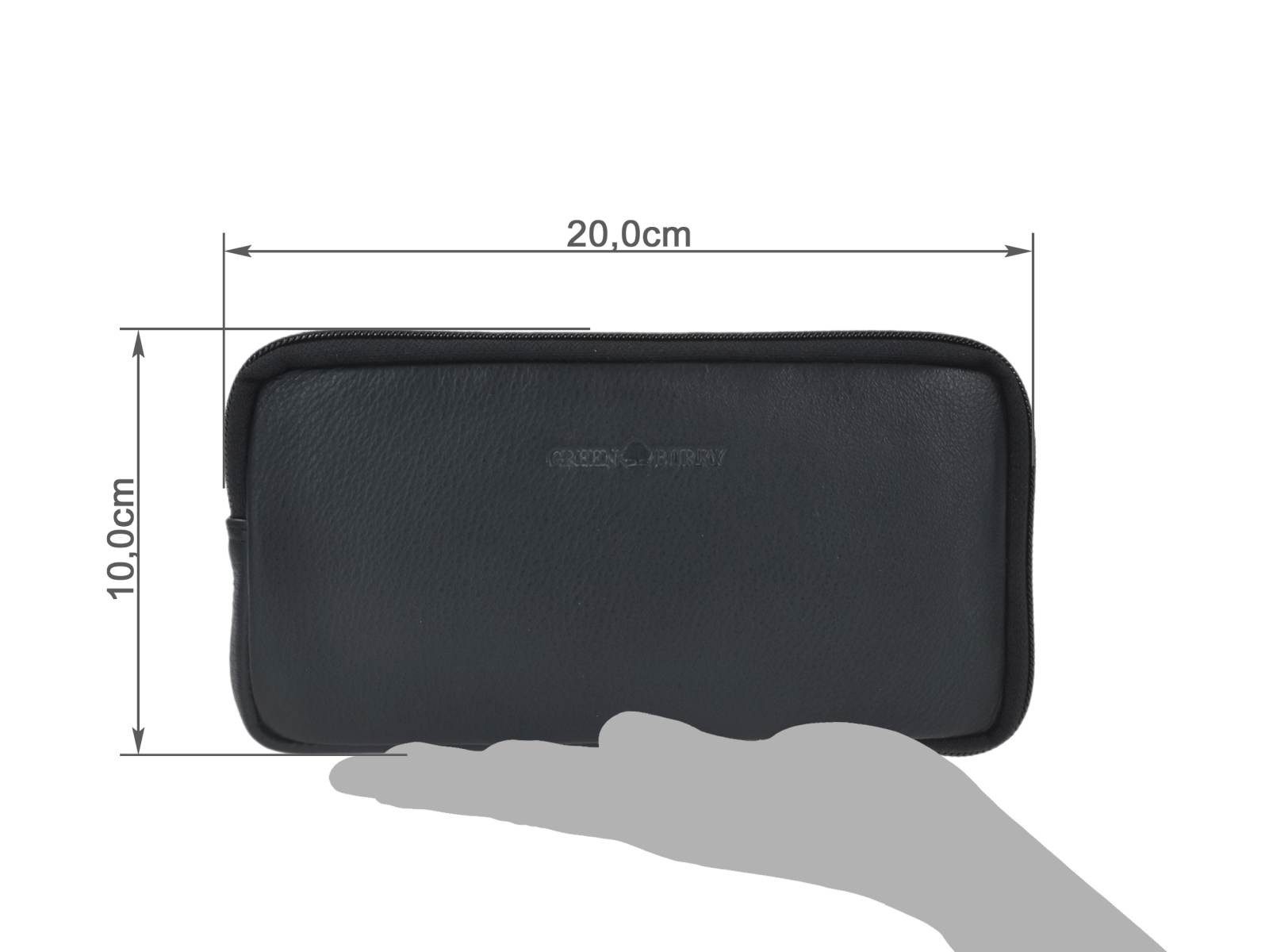 Greenburry Gürteltasche Vintage Black Handytasche Tasche schwarz Querformat, Handy-Gürteltasche quer mit Reißverschluss