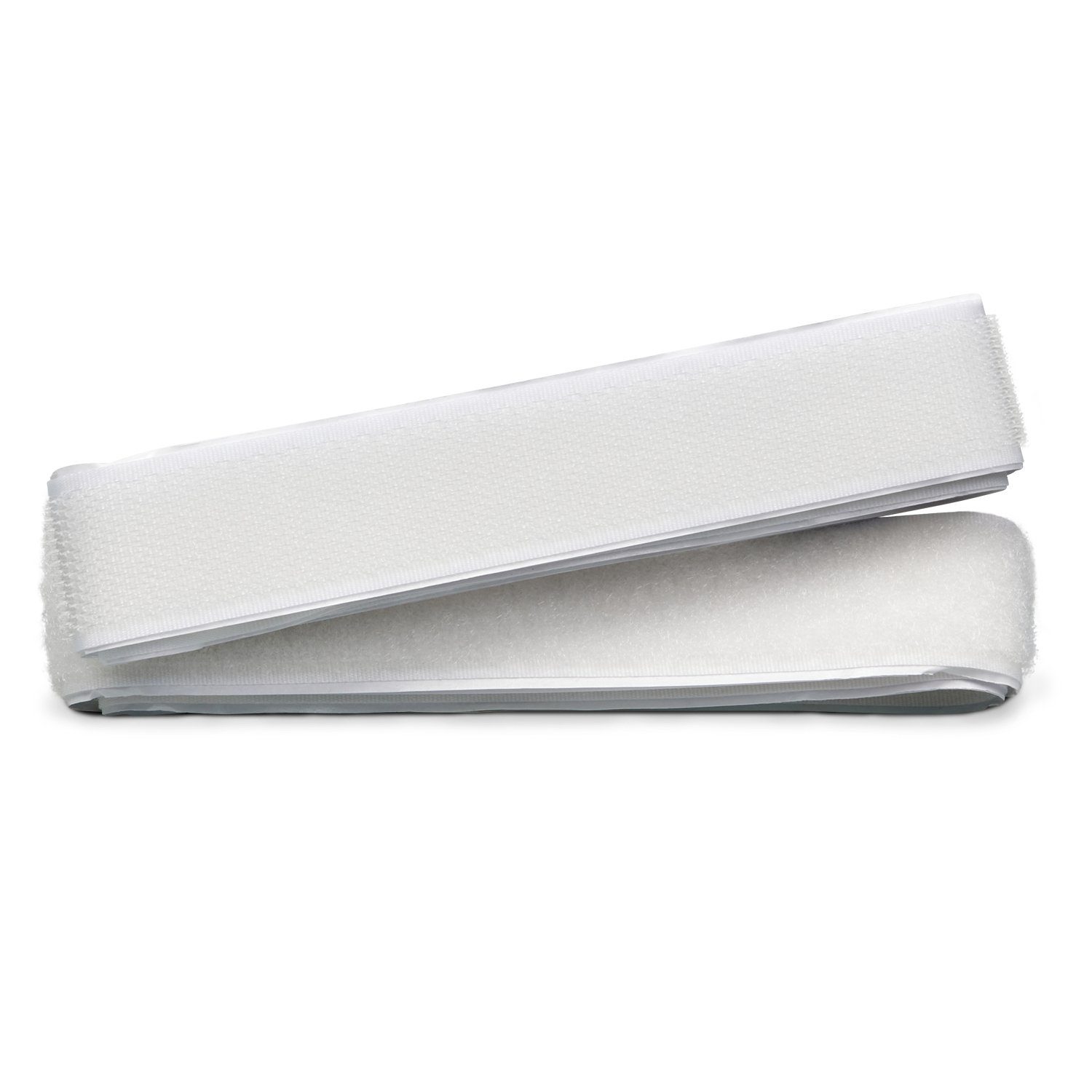 ZADAWERK Klett-Klebeband Klettverschluss - Klettband selbstklebend (25 mm x 100 cm, weiß) zum Aufkleben, Öffnen und Verschließen zweier Komponenten