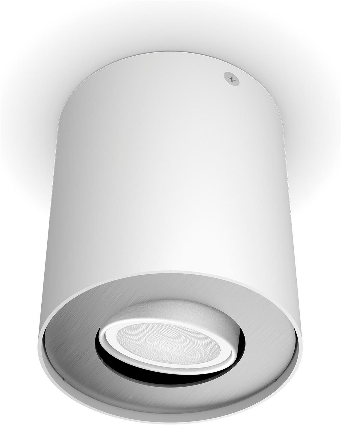 Philips Hue LED Deckenspot White Ambiance Pillar Aufbauspot, Abschaltautomatik, Bluetooth, CCT - über Fernbedienung, Dimmer, Dimmfunktion, Einschlafhilfe, Farbsteuerung, Farbwechsel, Fernbedienung, Infrarot inkl., Memory, nach Trennung vom Netz, Nachtlichtfunktion, Smart Home, Timerfunktion, Weckerfunktion, dimmbar über Fernbedienung, mehrere Helligkeitsstufen, LED wechselbar, warmweiß - kaltweiß, App- & Sprachsteuerung, Smart Home fähig, Weißtöne, inkl. Dimmschalter