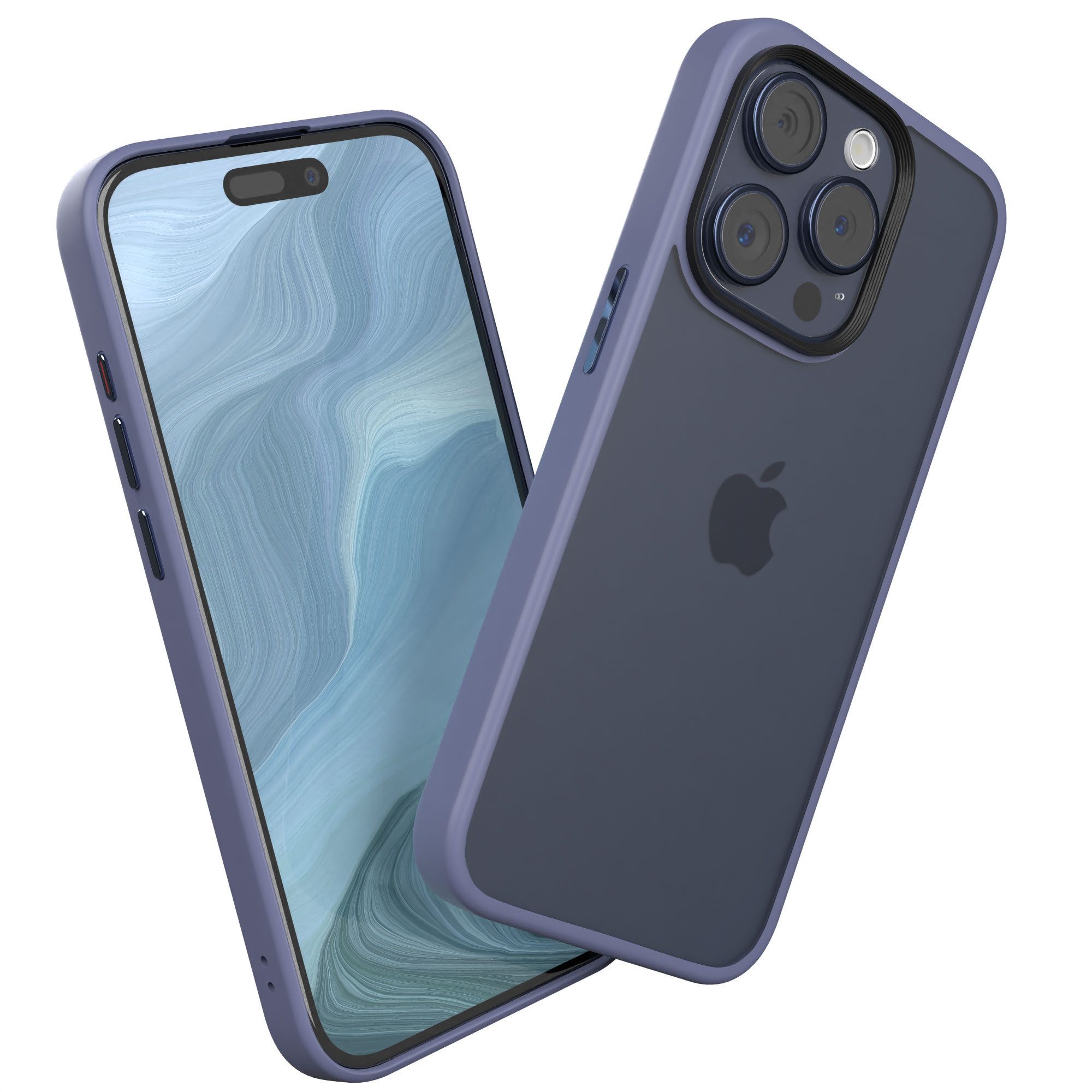 EAZY CASE Handyhülle Outdoor Case für Apple iPhone 15 Pro 6,1 Zoll, Hybrid Handyhülle kratzfest Smart Slimcover Transparent Robust Blau