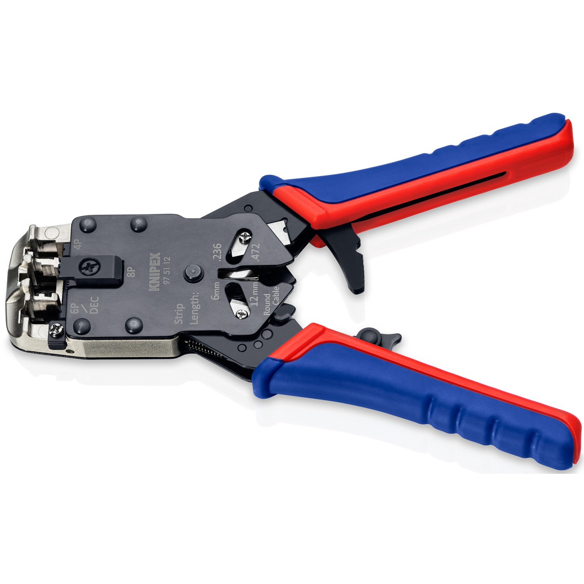 Knipex Crimpzange KNIPEX Crimpzange 97 51 12 SB, (RJ-10, RJ-11/12