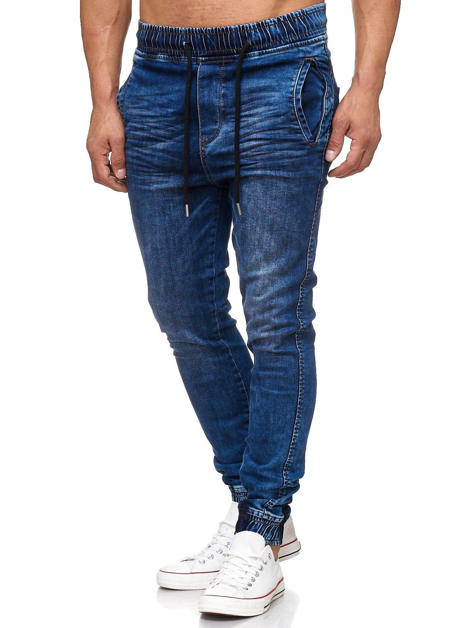 Tazzio Straight-Jeans 17504 Sweat Hose im Jogger-Stil blau