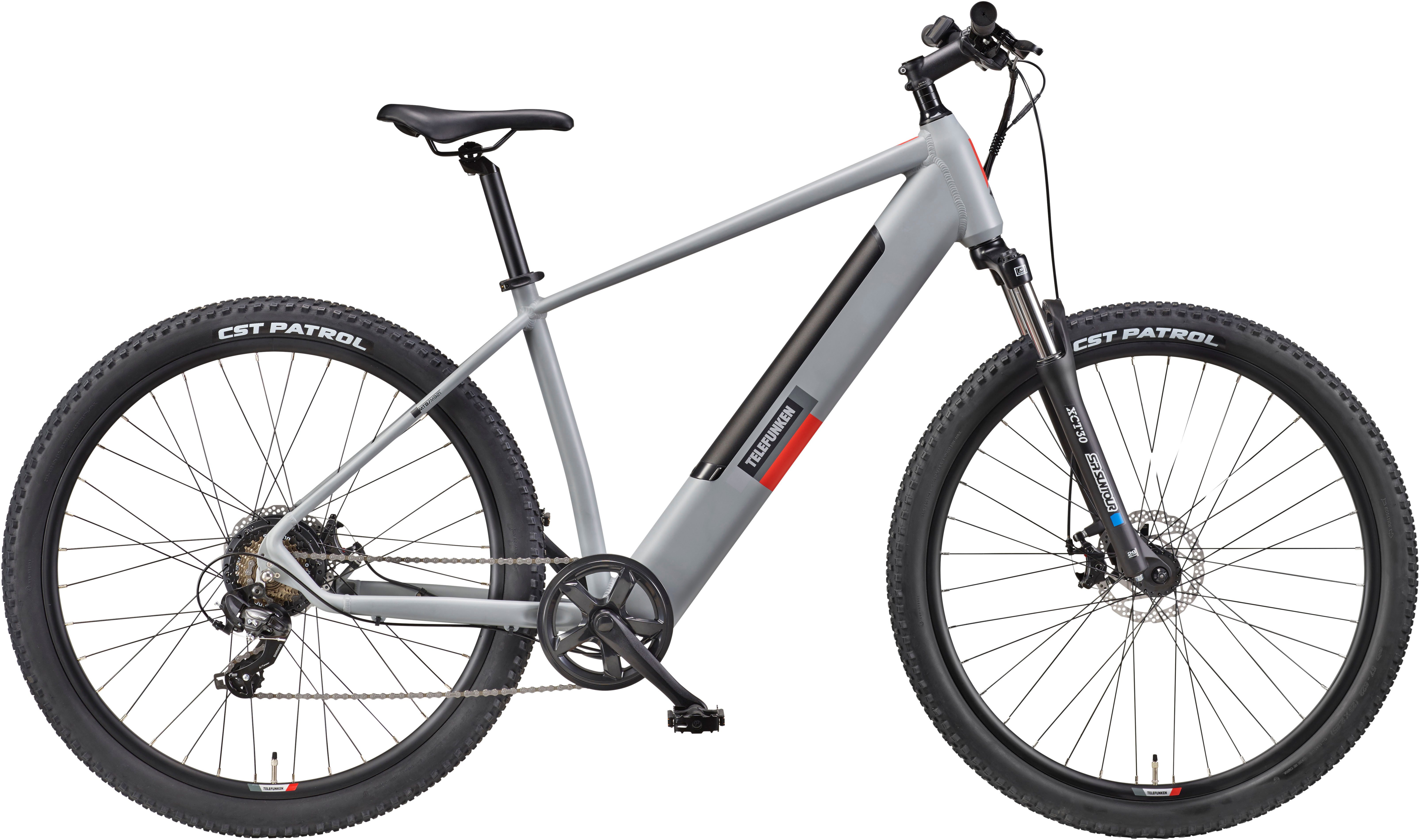 Telefunken E-Bike Aufsteiger M921, 7 Gang Shimano, Kettenschaltung, Heckmotor, 468 Wh Akku, Pedelec, Elektrofahrrad für Herren, MTB, Mountainbike