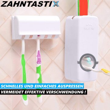 MAVURA Zahnbürstenhalter ZAHNTASTIX Zahnpastaspender Automatischer Zahnpasta, Spender automatisch Zahnpasta Automat mit Zahnbürstenhalter