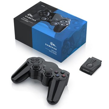 CSL PlayStation-Controller (1 St., Wireless PS2 Gamepad, 2,4 GHz Funk Adapter mit Dual Vibration)