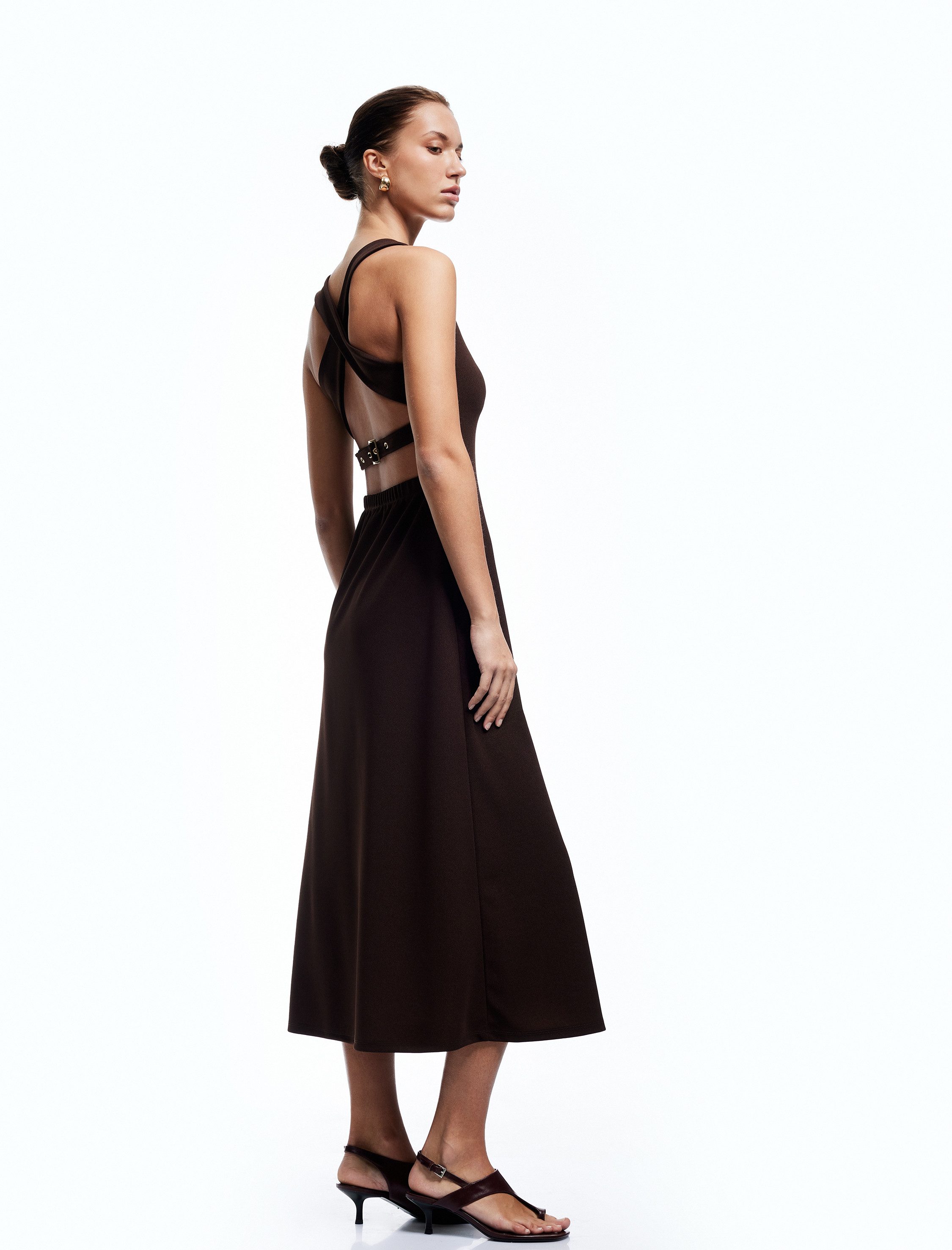 Koton Maxikleid Koton Ärmelloses Rückenfreies Maxikleid