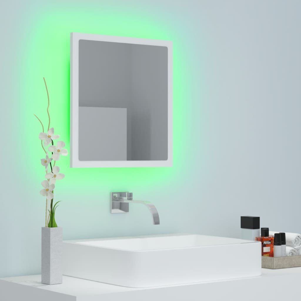 (1-St) Weiß Badezimmerspiegelschrank LED-Badspiegel 40x8,5x37 vidaXL cm Acryl