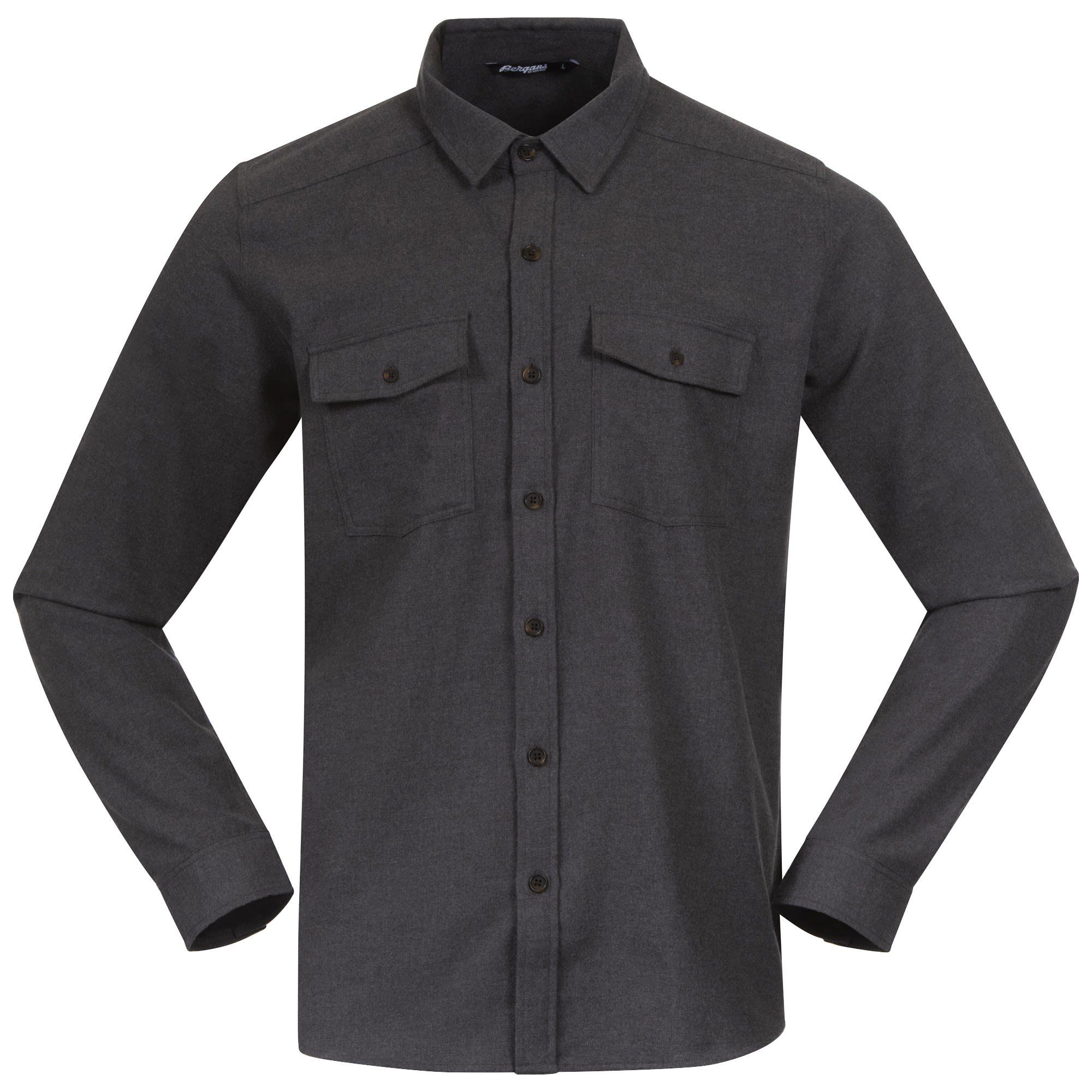 Solid Herren Bergans Dark M Shirt Langarm-Hemd Bergans Langarmshirt Grey Tovdal