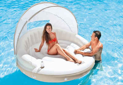 Intex Badeinsel »Intex Badeinsel 58292 Wassermatte Lounge Canopy Island Luftmatratze Sonnendach«, Durchmesser: 199 cm