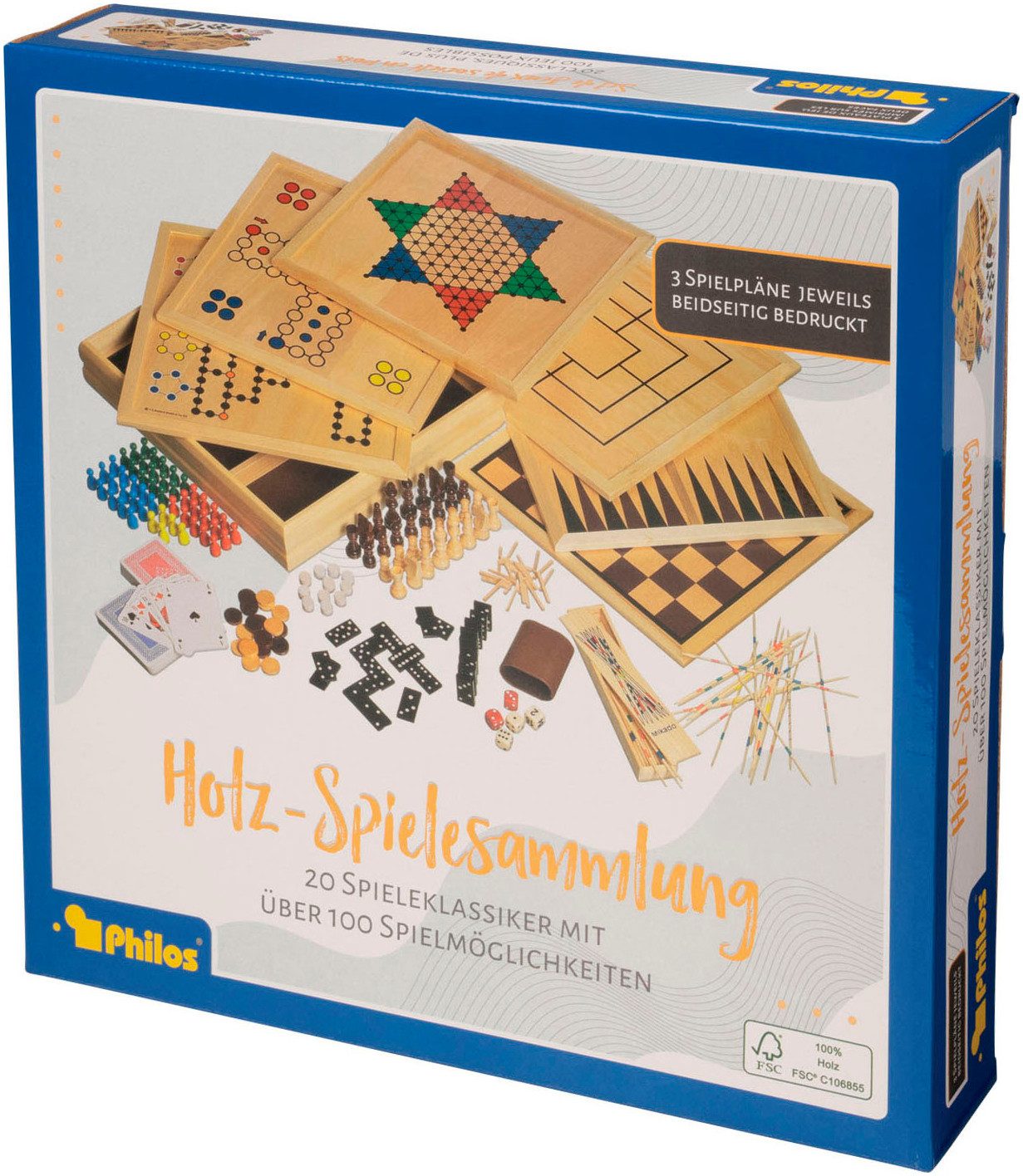 Philos Spiel Игрыsammlung Holz, Gesellschaftsspiel, Made in Germany
