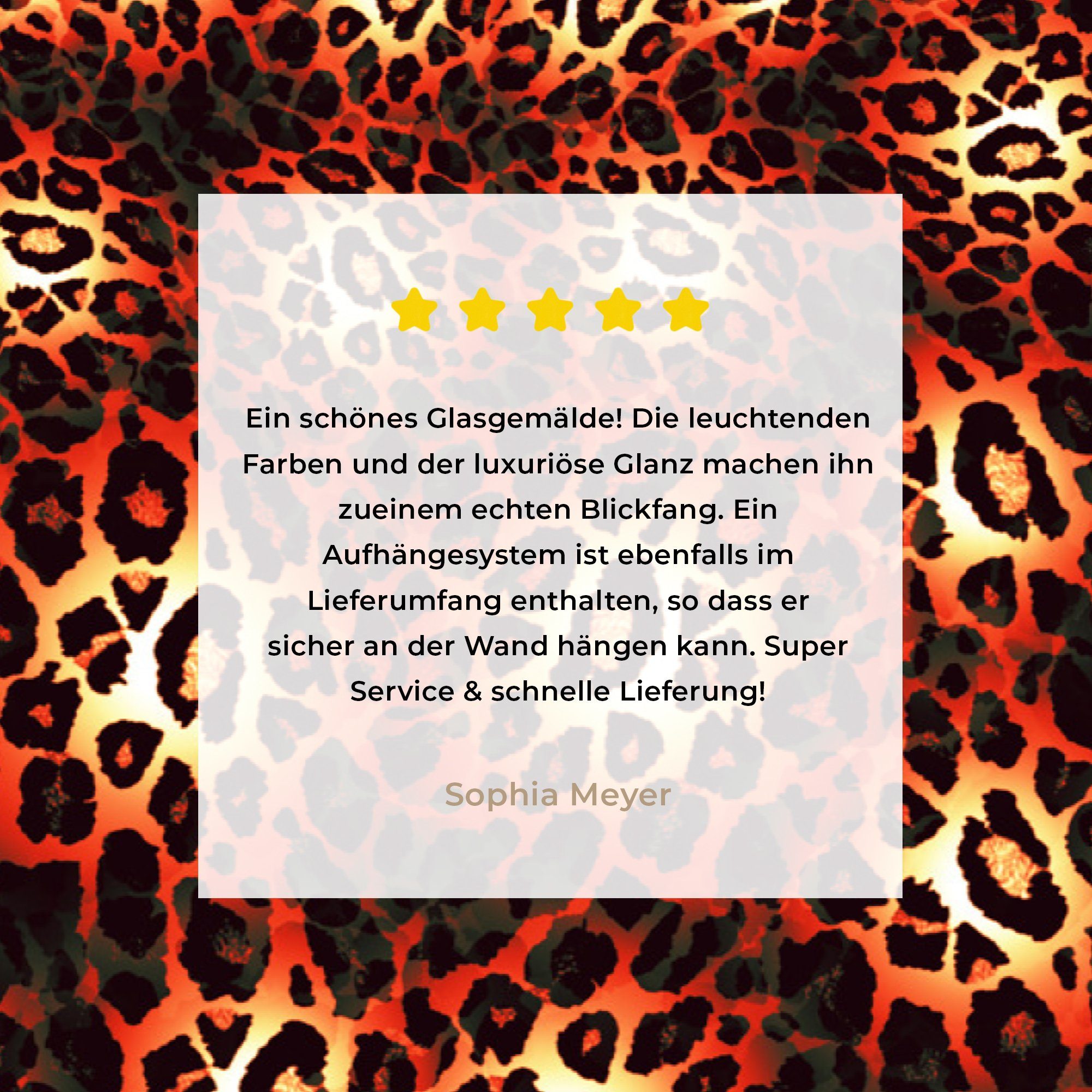 MuchoWow Acrylglasbild Leopardenmuster - Design Wandbild St), Foto - Glasbilder - - - Glas Glas Wanddekoration Orange, auf auf (1 Bilder