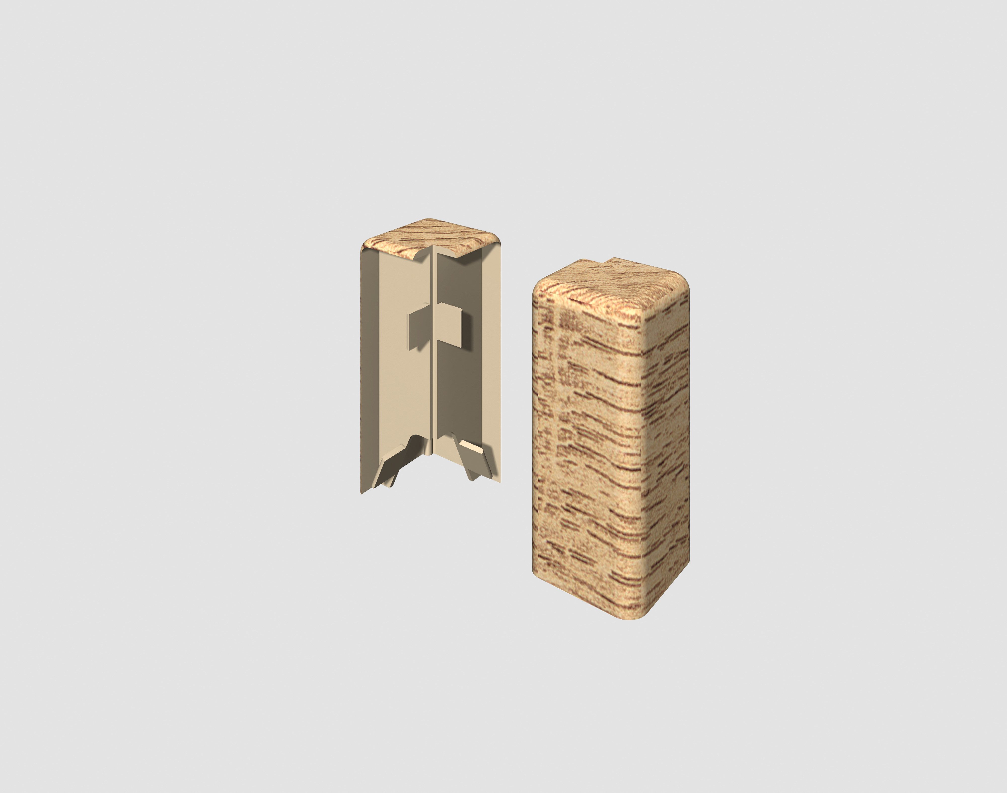 EGGER Sockelleisten-Aussenecke Eiche natur, L: 1.6 cm, H: 5.9 cm, 2-St., neues kubisches Profil; 2 Stück