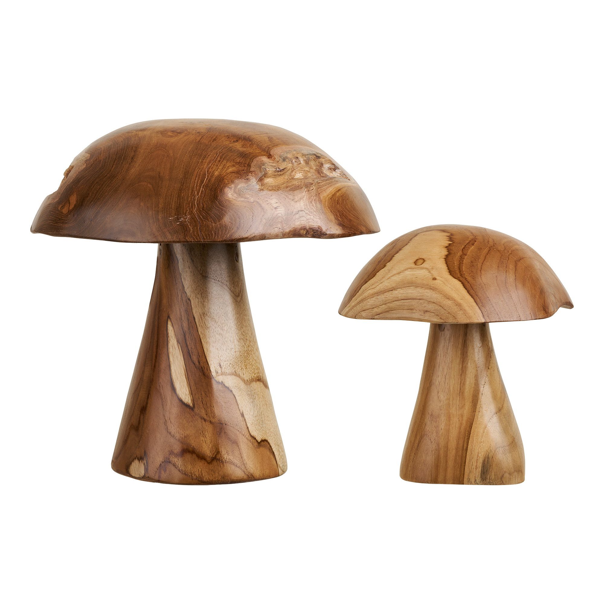 tinkaro Dekoobjekt Kodi Dekorationspilze Set 2 Massivholz 25/35 cm Natur (1 St), Organische Deko-Figuren aus Naturholz als Set für Wohnbereiche