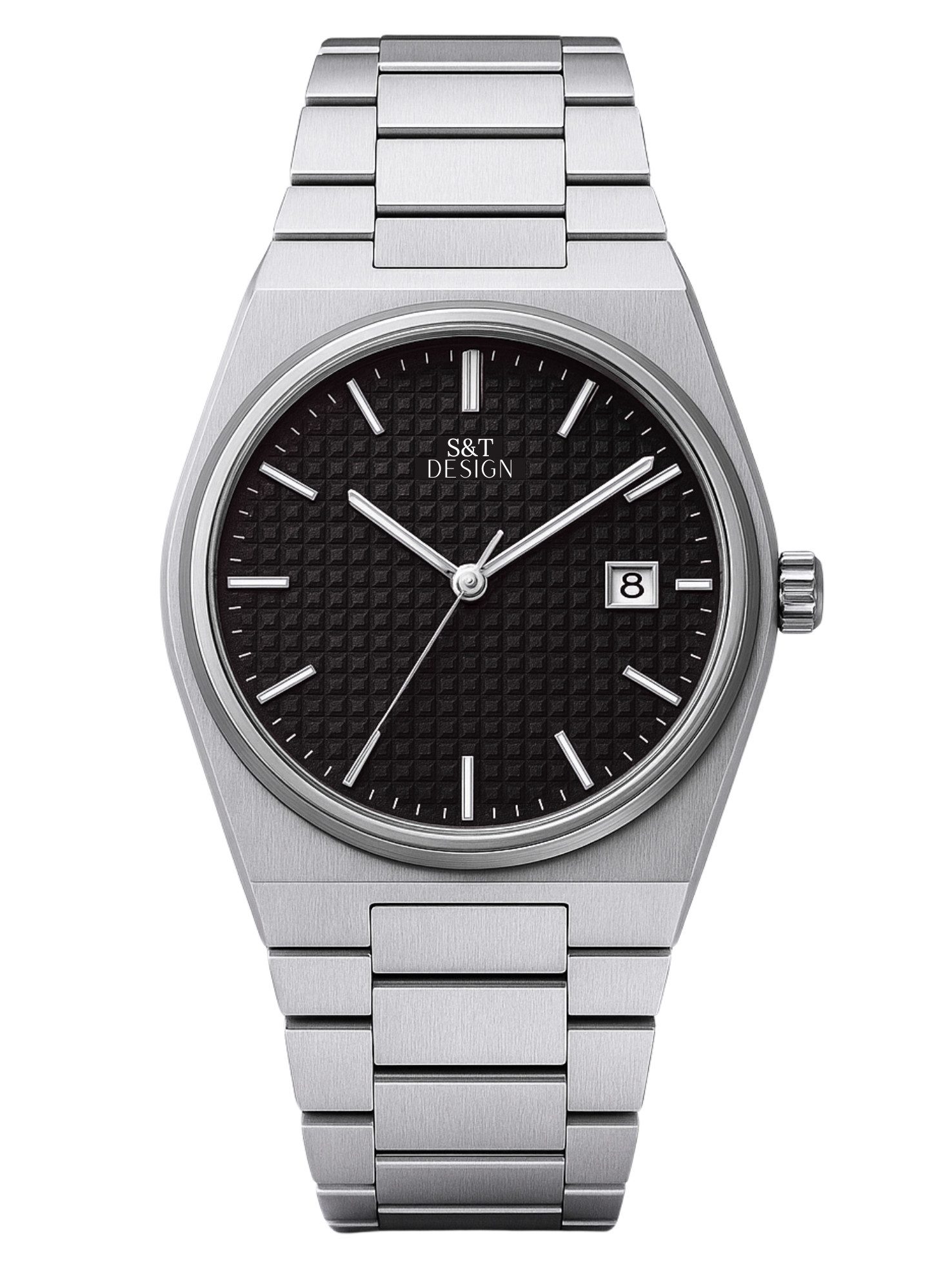 S&T Design Quarzuhr Herrenuhr Edelstahl Armbanduhr Herren Uhr Datum Silber, günstig online kaufen