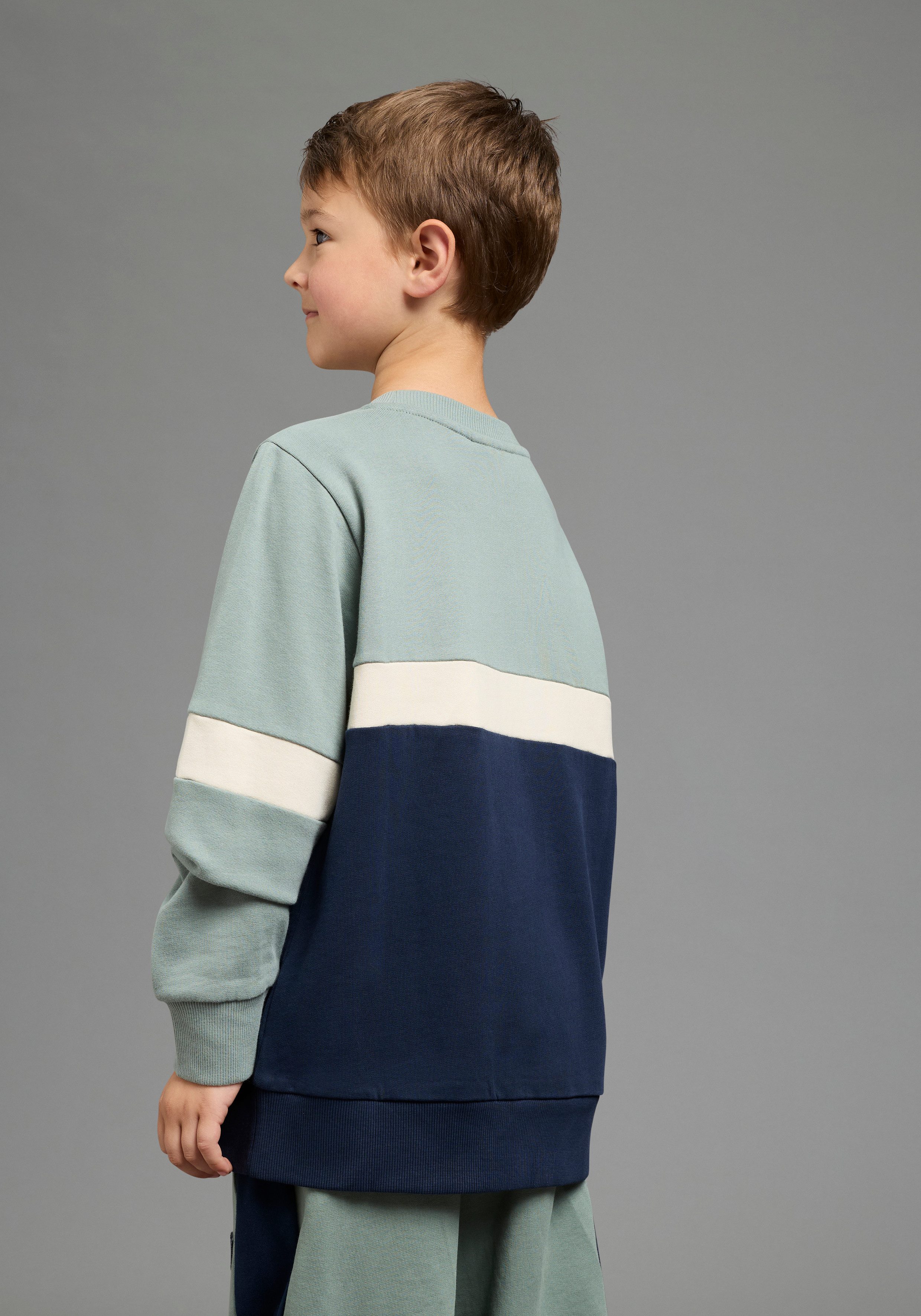 Scout Sweatshirt Rundhals-Sweat mit kontrastfarbigen Einsätzen - NEU von SCOUT Rundhals, Langarm, hüftbedeckende Länge, mit Badge-Applikation. € 24,99, (€ 24,99 pro 1 Stk).