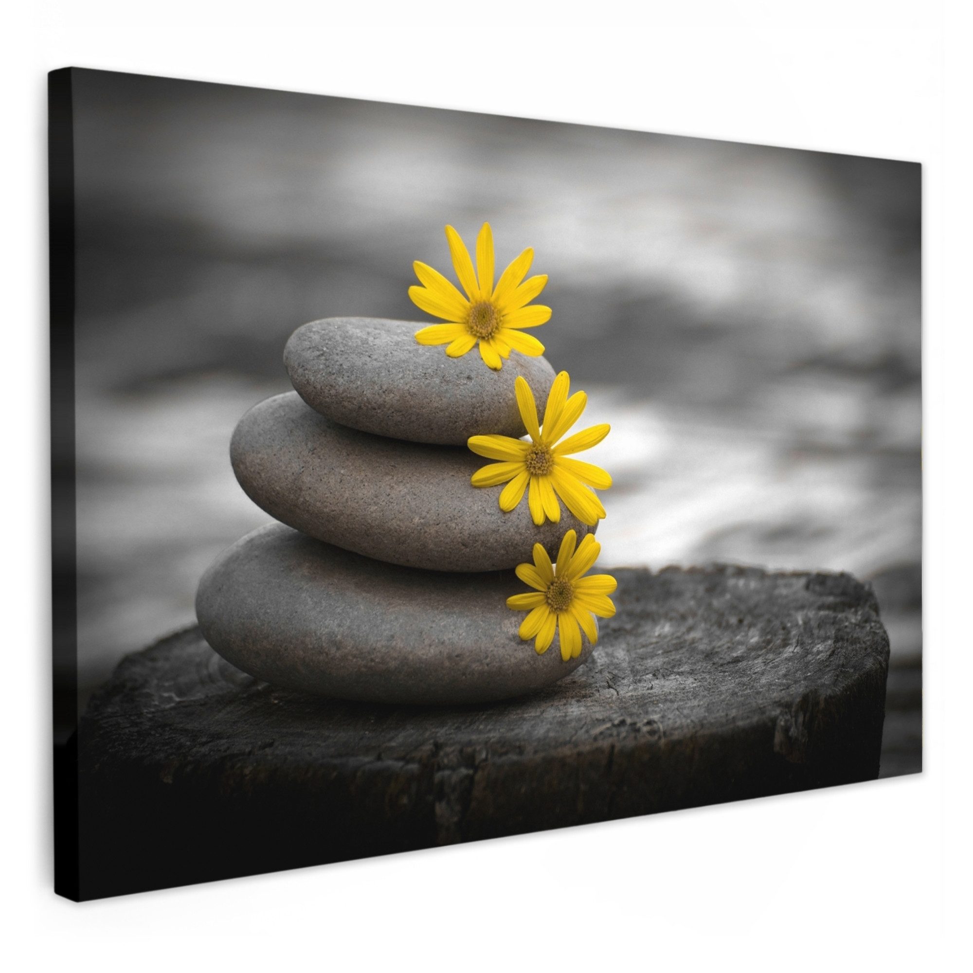 OneMillionCanvasses® Leinwandbild Zen-Steine - Blumen - günstig online kaufen