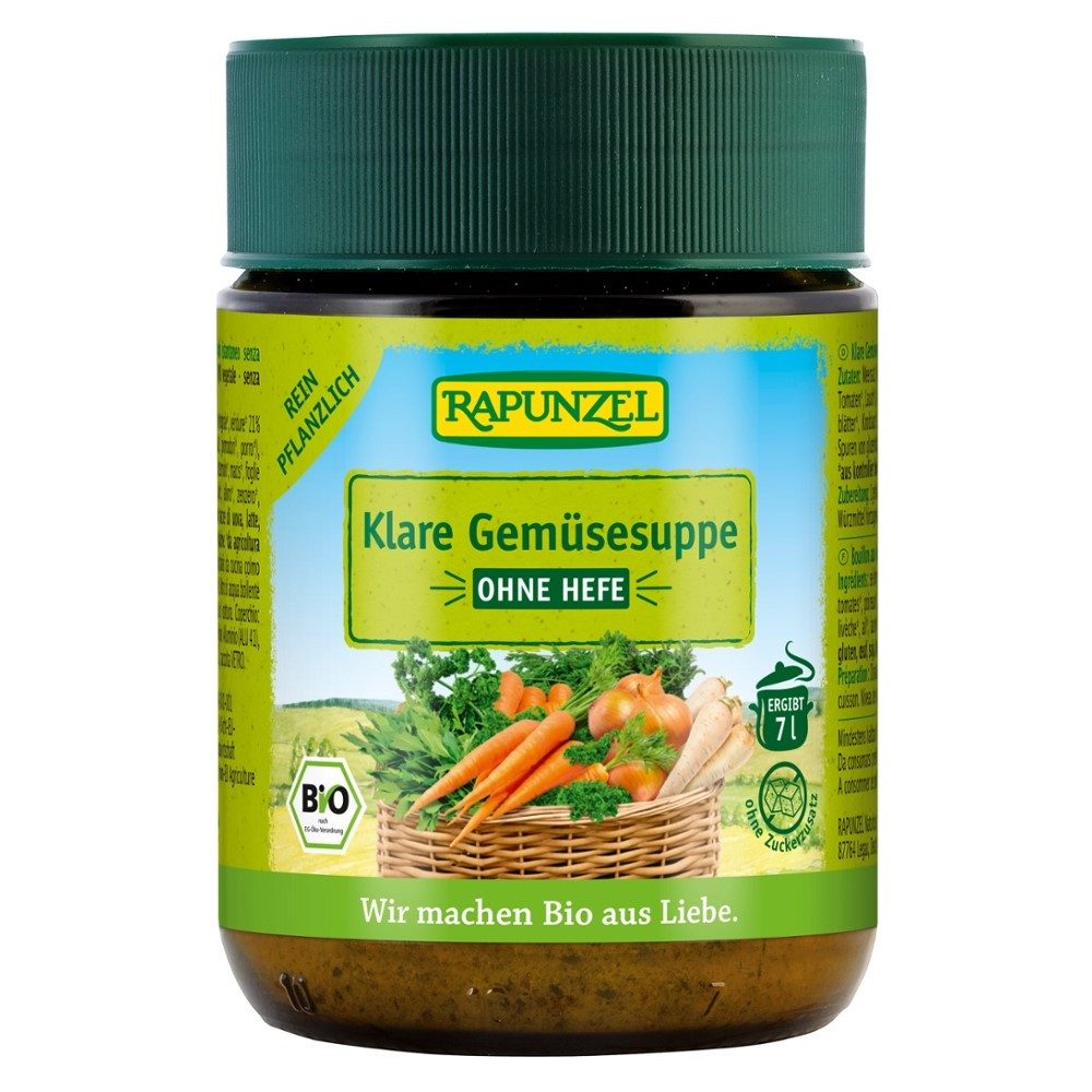 Rapunzel Brühe Klare Suppe - ohne Hefe Glas 140g