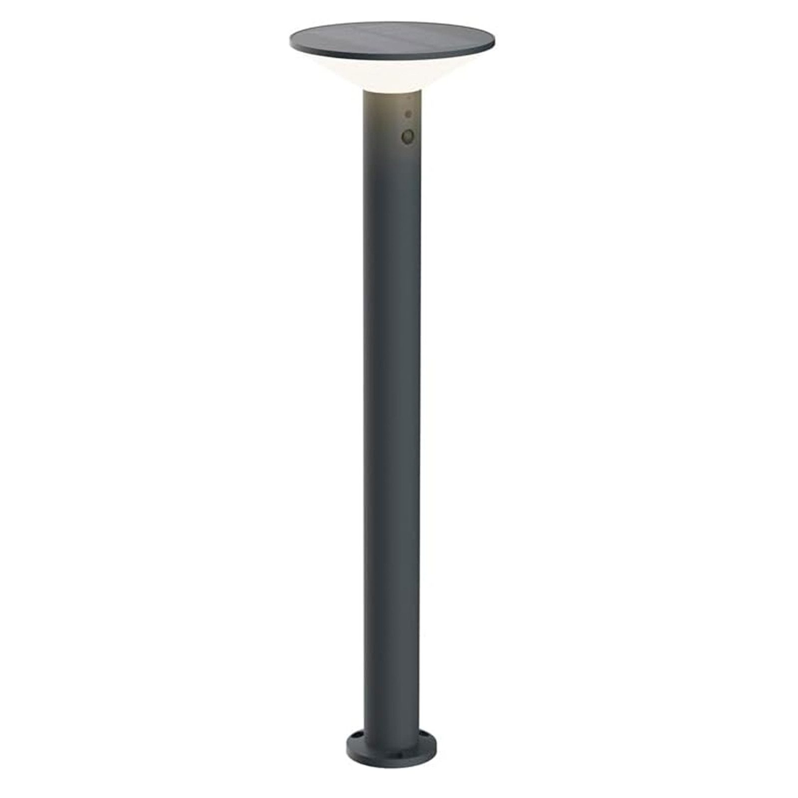 G&L Außen-Stehlampe Solar Wegeleuchte mit Bewegungsmelder, Gartenbeleuchtung Aussenlampe, 300lm, 3000K Warmweiße, mit Integrierter 2000mAh-Batterie