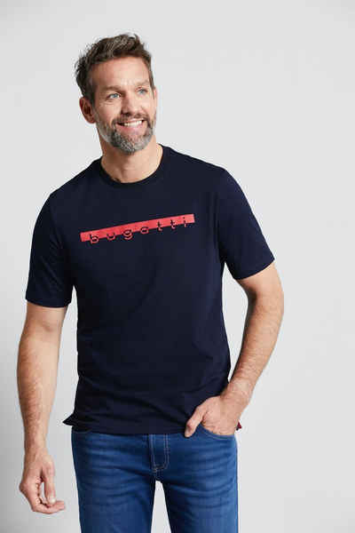 bugatti T-Shirt mit großem Logo-Print