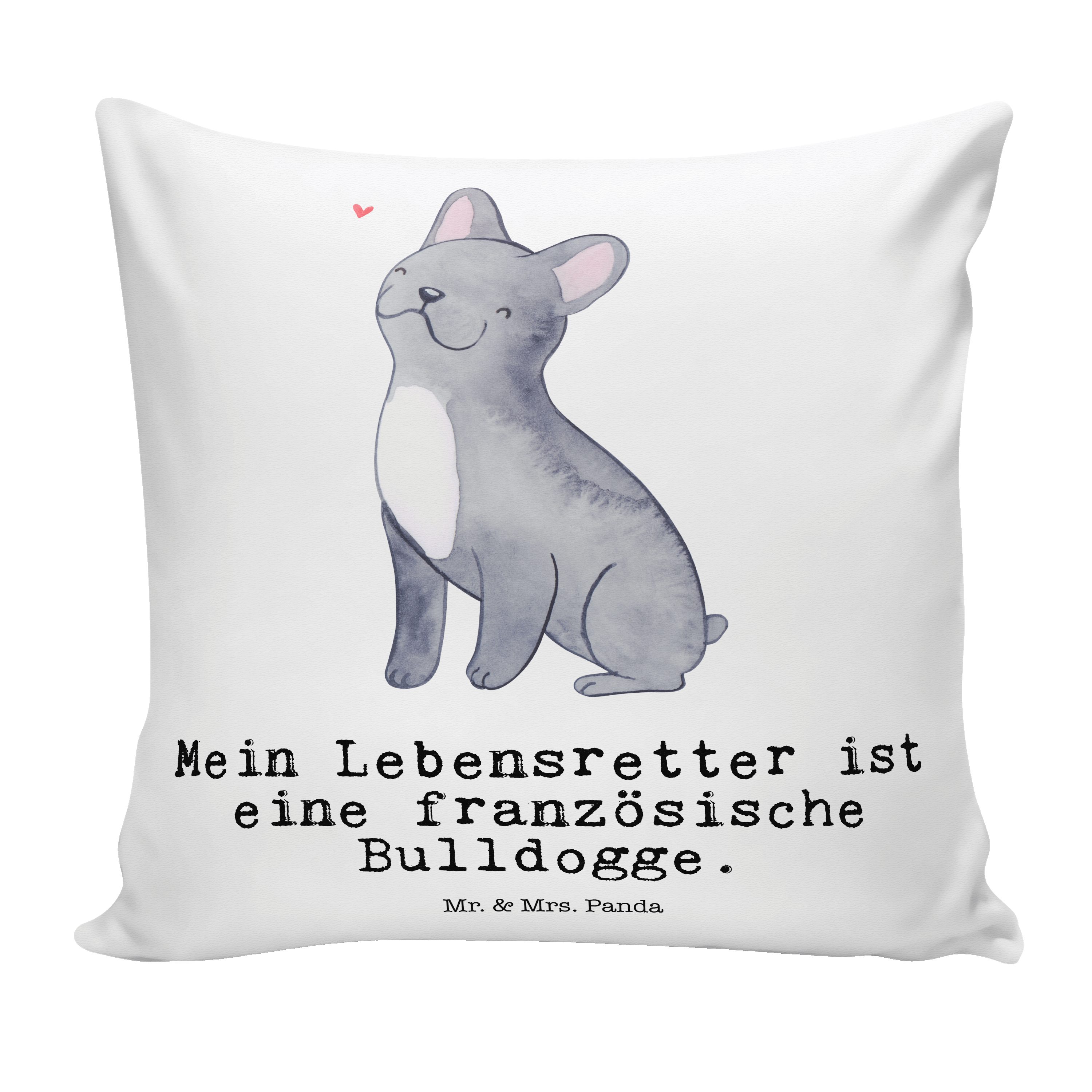 - Mr. Kopfkissen, - Sc Panda Französische Lebensretter Bulldogge Geschenk, Dekokissen Weiß Mrs. &