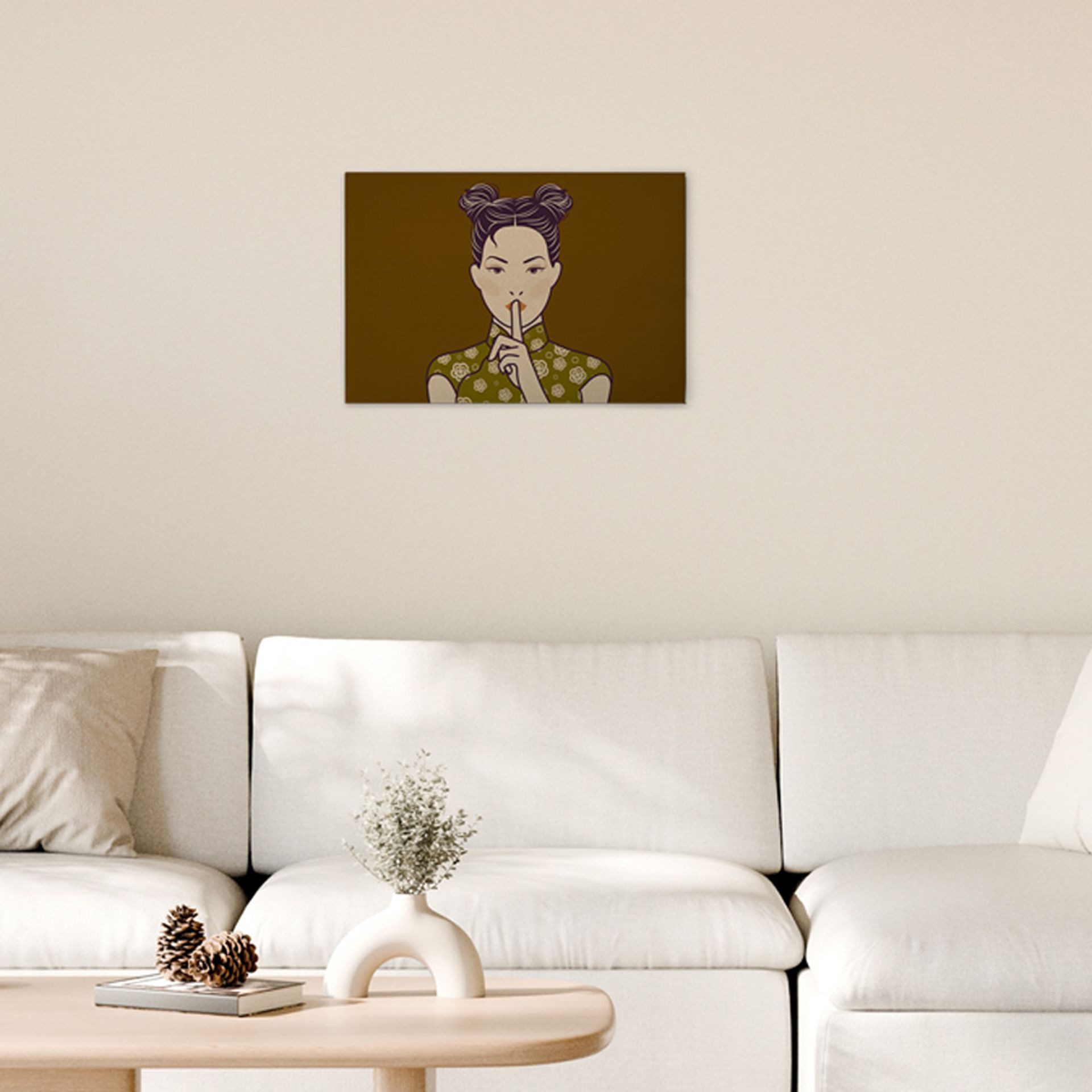 Tadessi Leinwandbild Asiatisch Grün Violett versch. Größen, Menschen