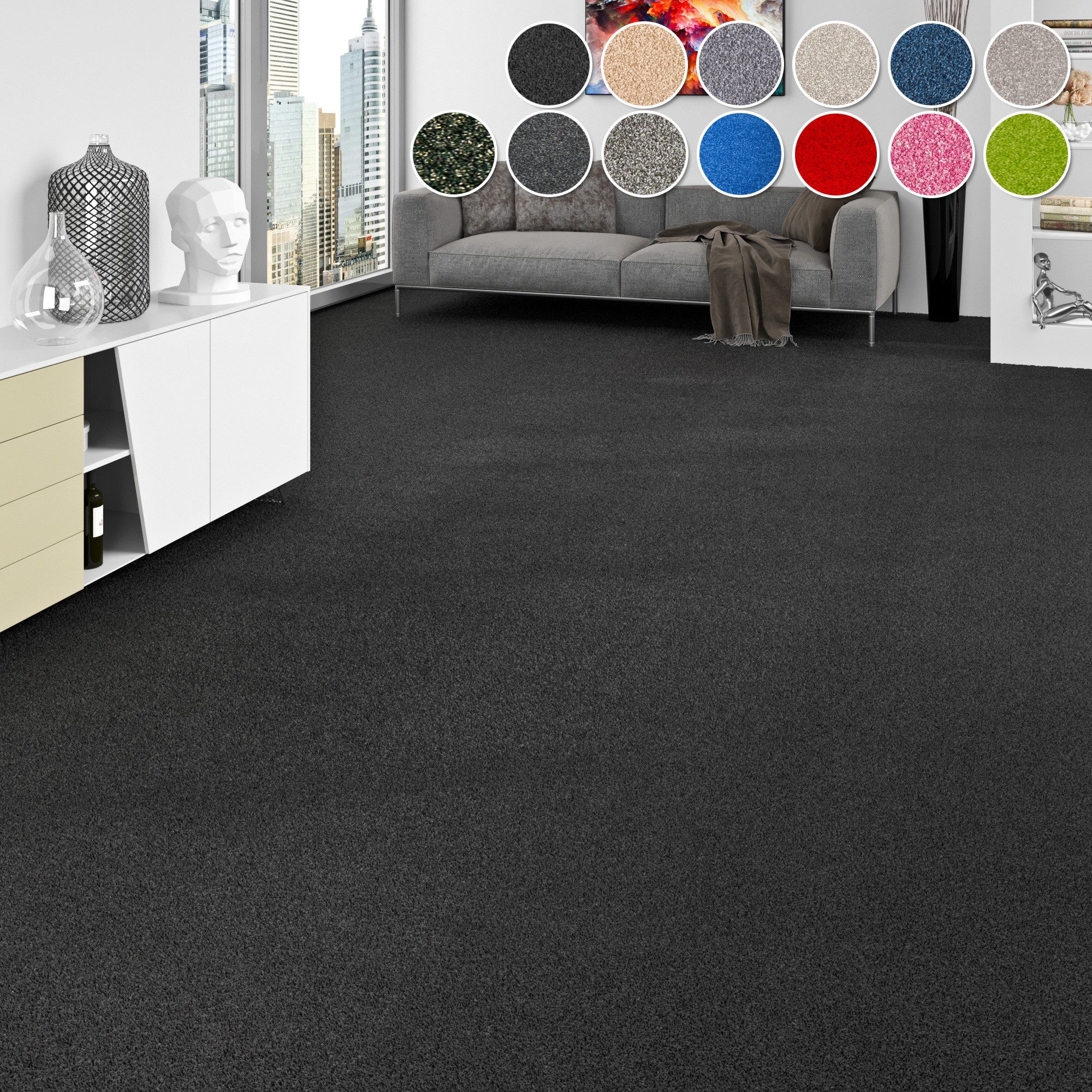my home Teppichboden Zephyra, Schlinge, Made in Netherlands, rechteckig, Höhe: 8 mm, Uni Farben, Breite 400 cm, Schlinge, strapazierfähig