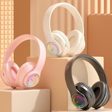 Diida Kabelloses Bluetooth-Headset,beleuchtetes Over-Ear-Gaming-kopfhörer Bluetooth-Kopfhörer (Kabelgebundenes Headset,Geräuschunterdrückung RGB)