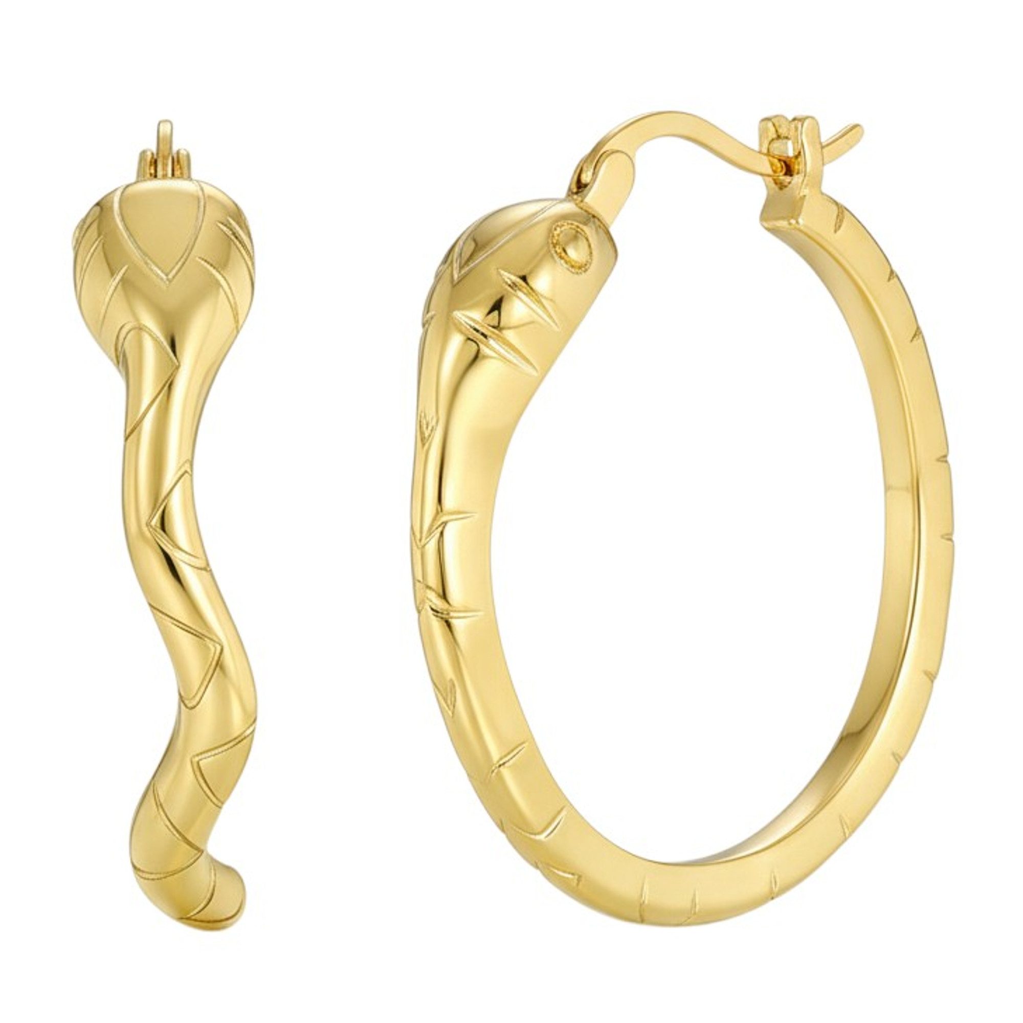 KARMA Paar Creolen Silber925 Gold Ohrringe 2,8 cm Damenohrringe (Damencreolen modern, Kreolen Damenschmuck), vergoldet rhodiniert Ohrschmuck