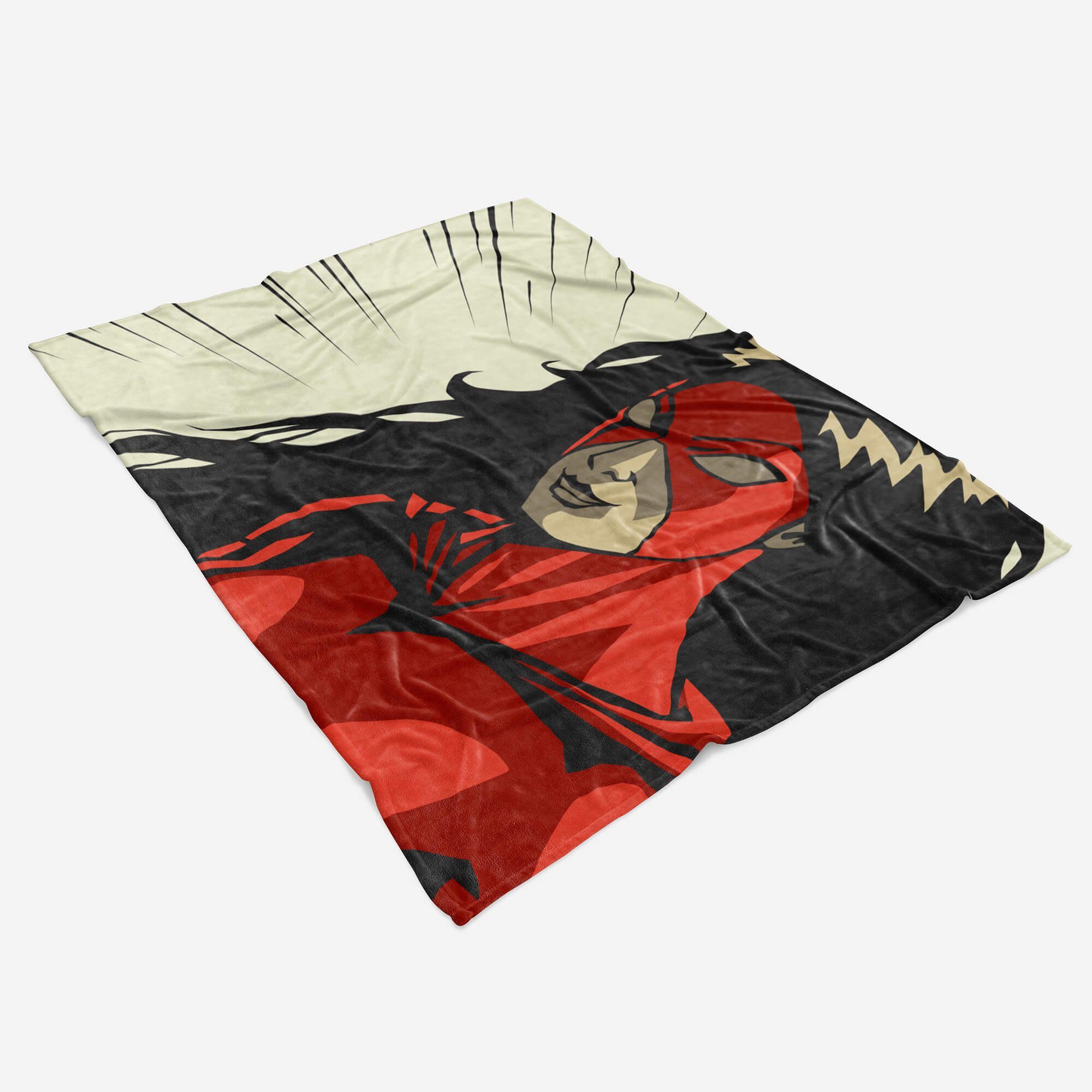 Baumwolle-Polyester-Mix Rot Handtuch Sinus Superheldin (1-St), Saunatuch Fotomotiv Handtuch Handtücher Kuscheldecke mit Art Strandhandtuch Ma,